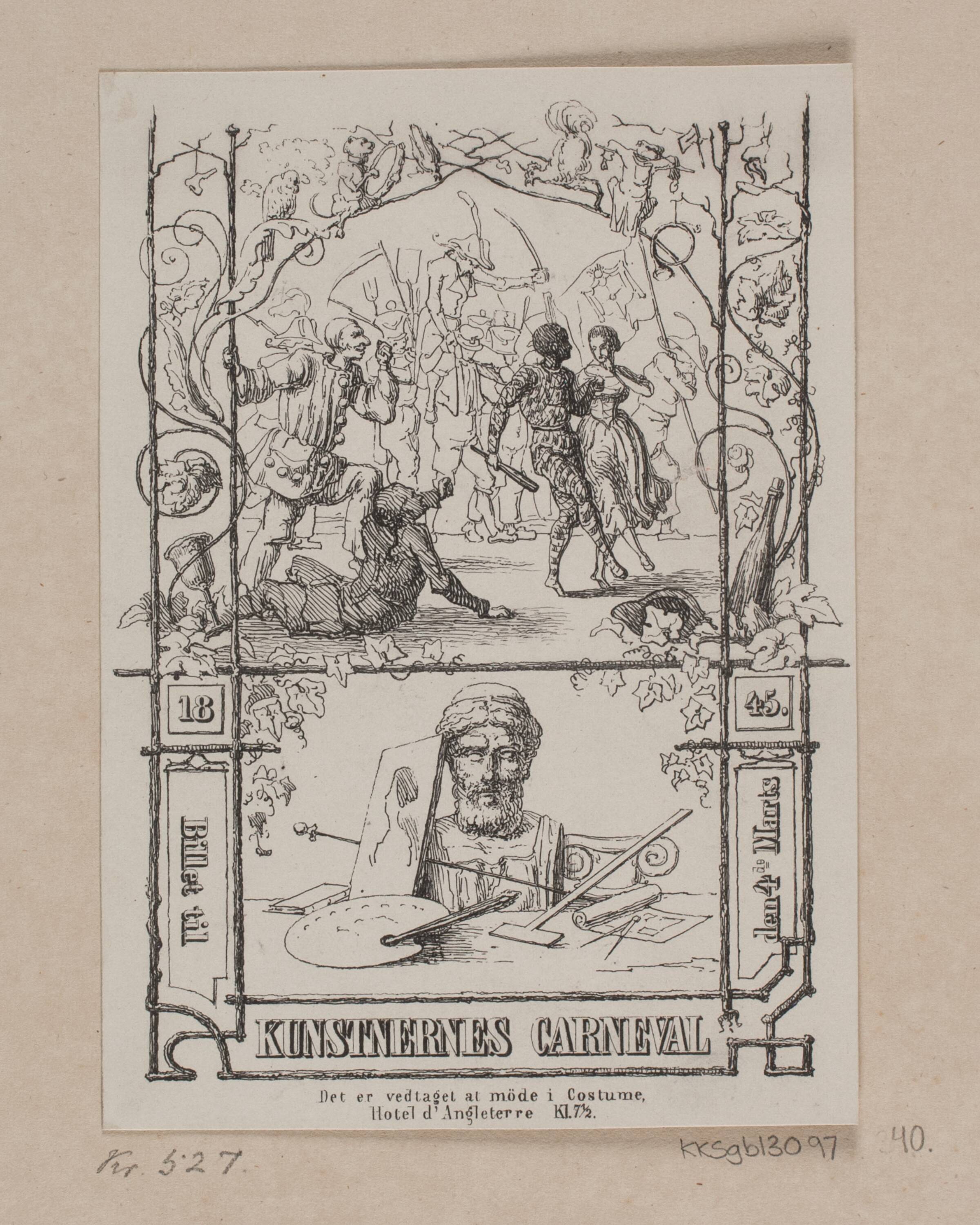 Kunstnernes Karneval 1845, Joel Ballin, 1845