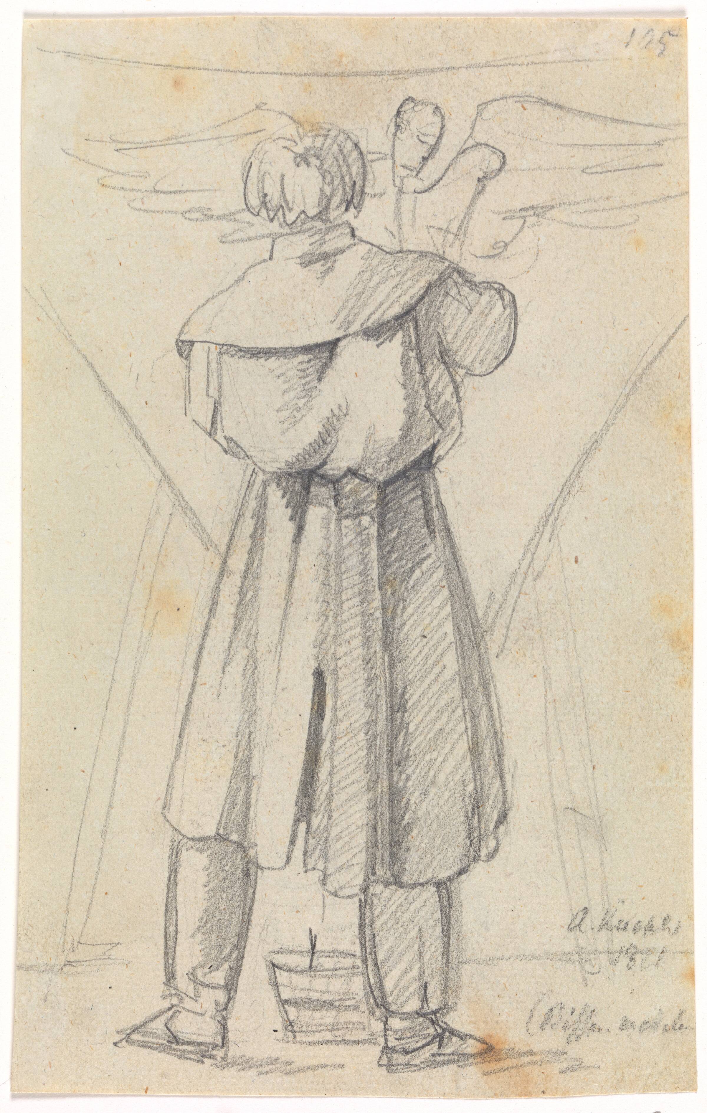 Herman Wilhelm Bissen modellerer et af pendentiverne til Christiansborg Slotskirke, Albert Küchler, 1821