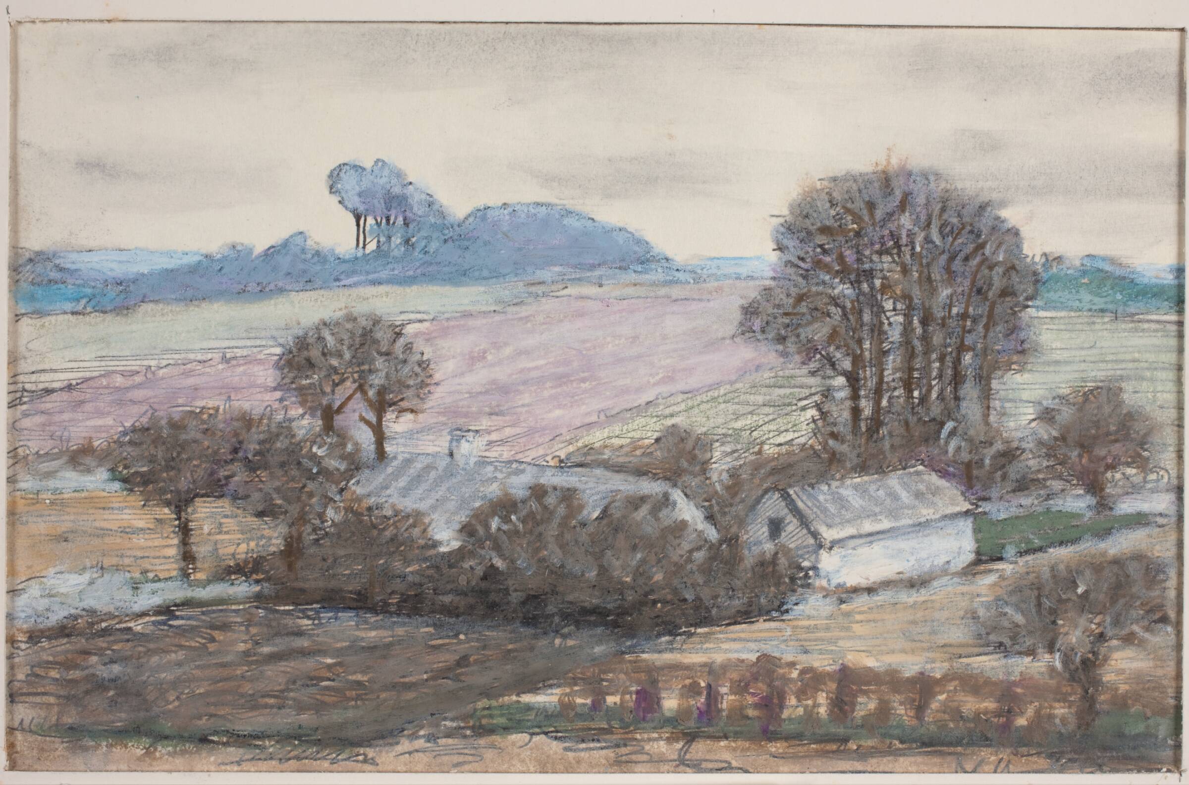 Landskab med tolænget gård, Henrik Starcke, 1899-1973
