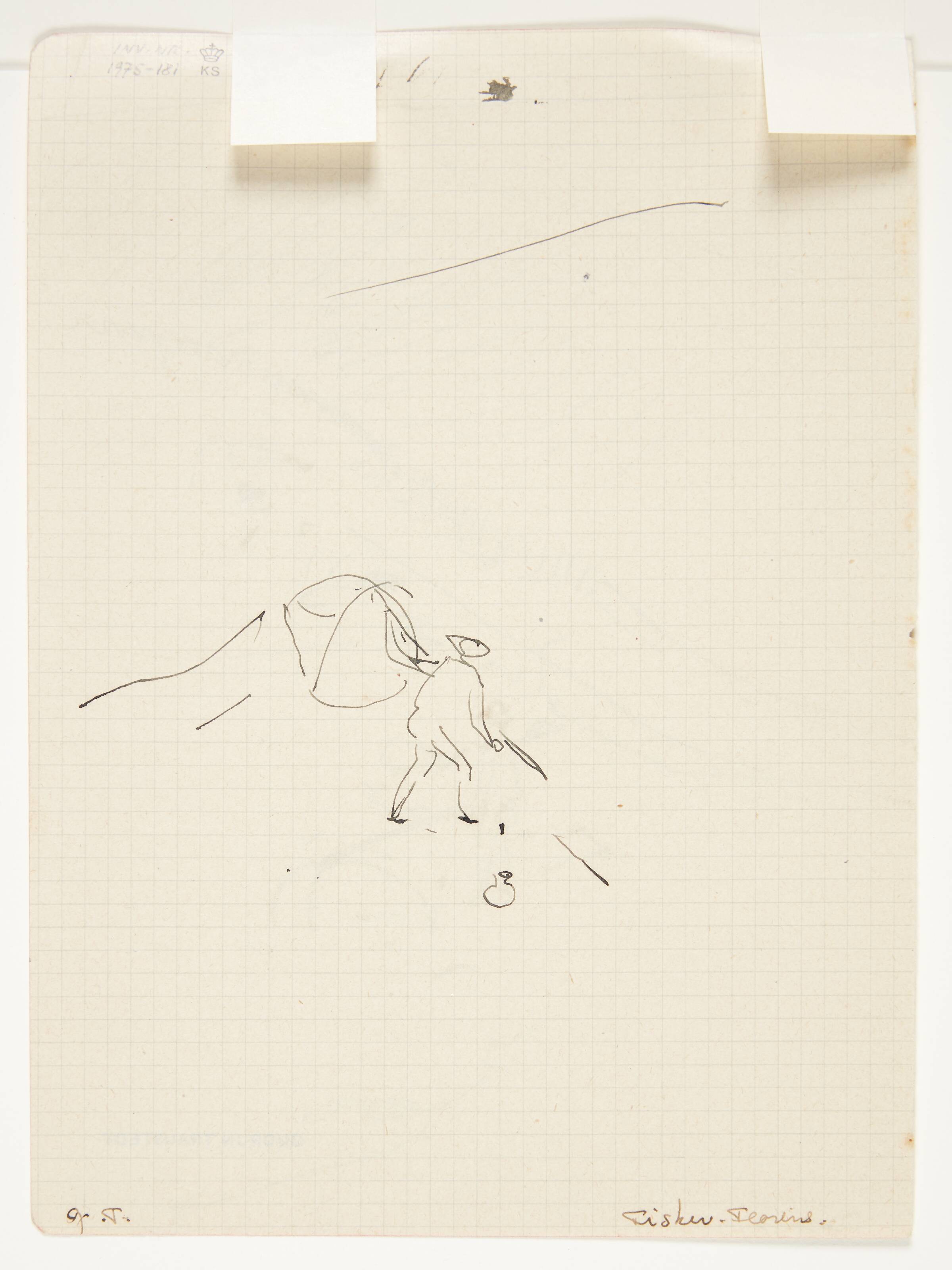 skitse af netfisker, Traustedt, Gudrun, 1920-1924