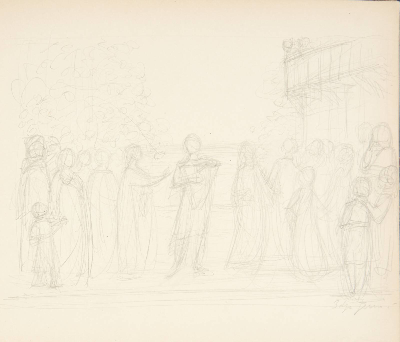 Udkast til figurkomposition, Agnes Slott-Møller, 1911-1935