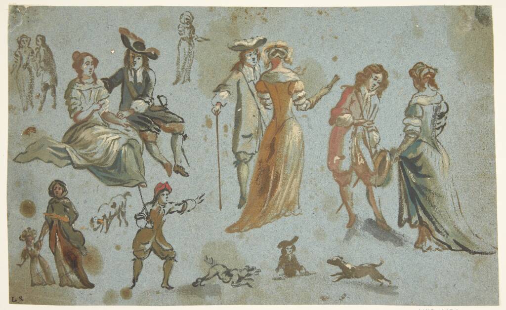 Figurstudier, Adriaen van de Velde, 1636-1672