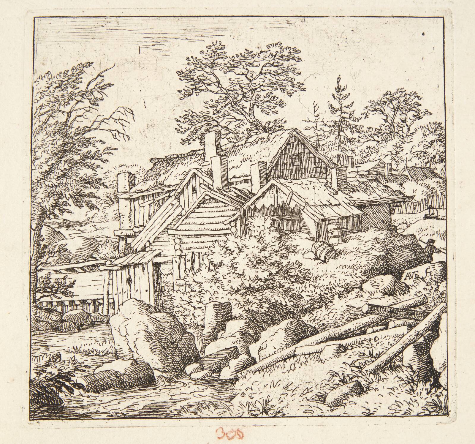 Huse på en bjergside, Allaert van Everdingen, 1621-1675