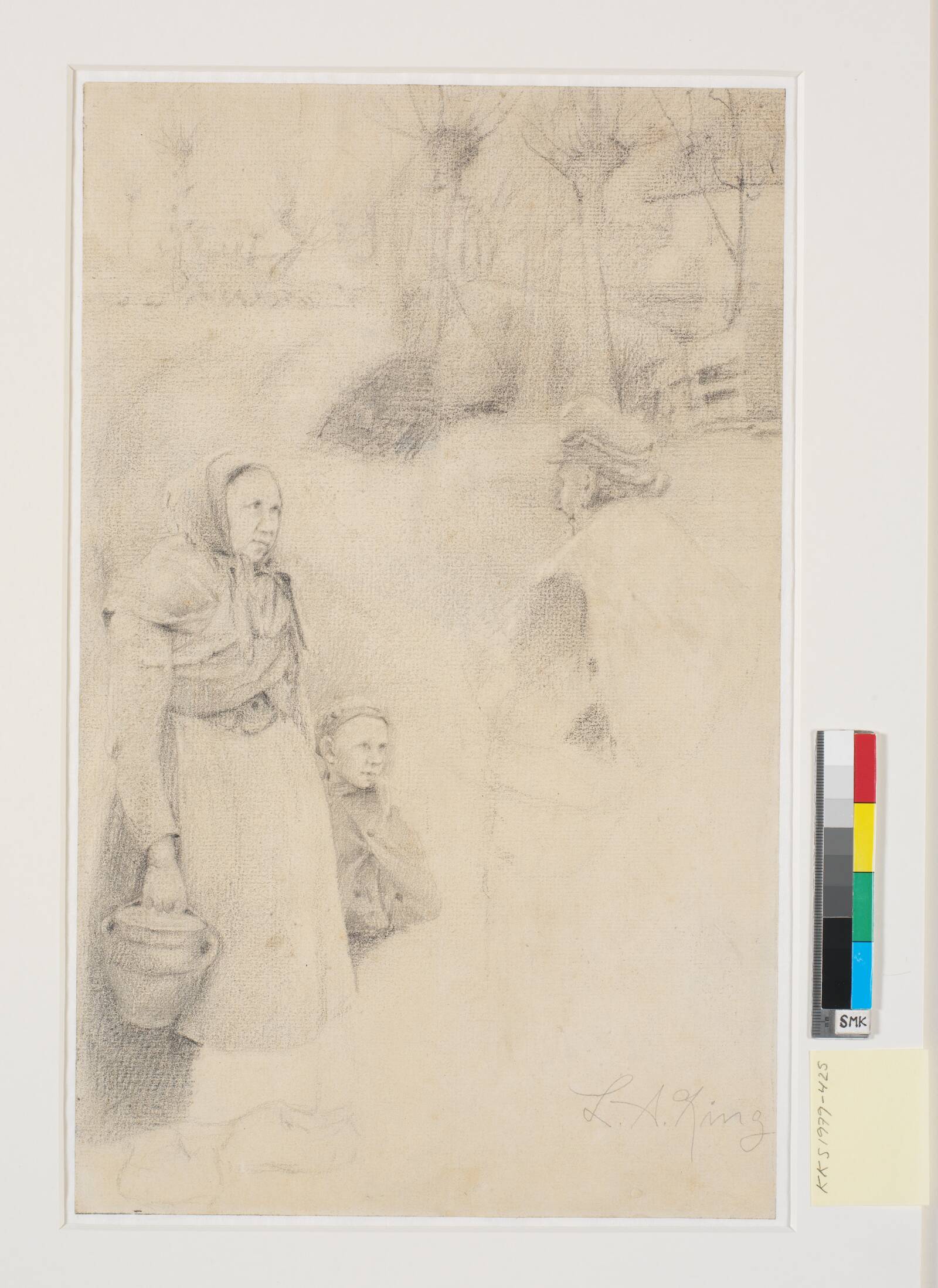 Samtale i landsbygaden, L.A. Ring, 1885-1888