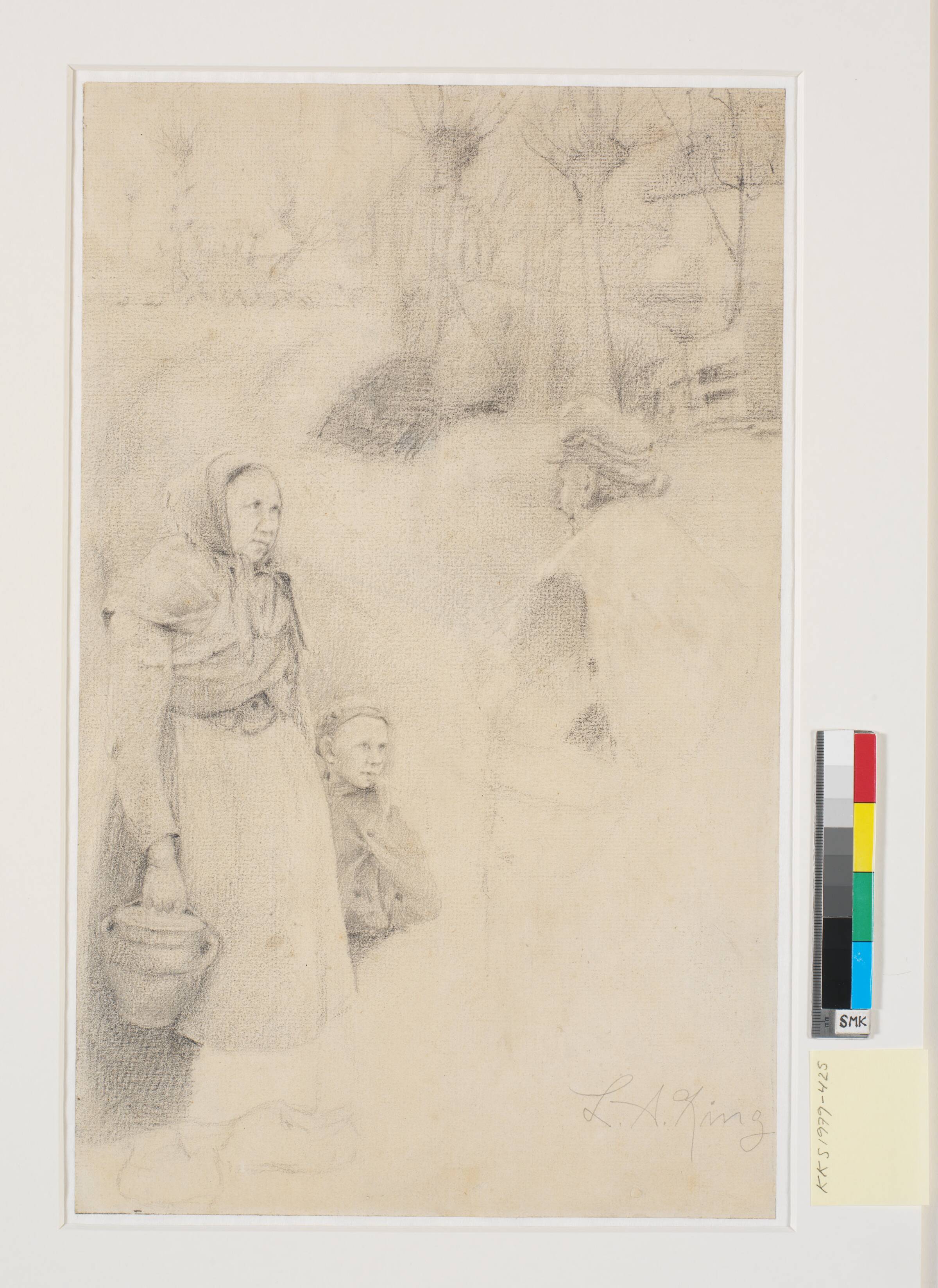 Samtale i landsbygaden, L.A. Ring, 1885-1888