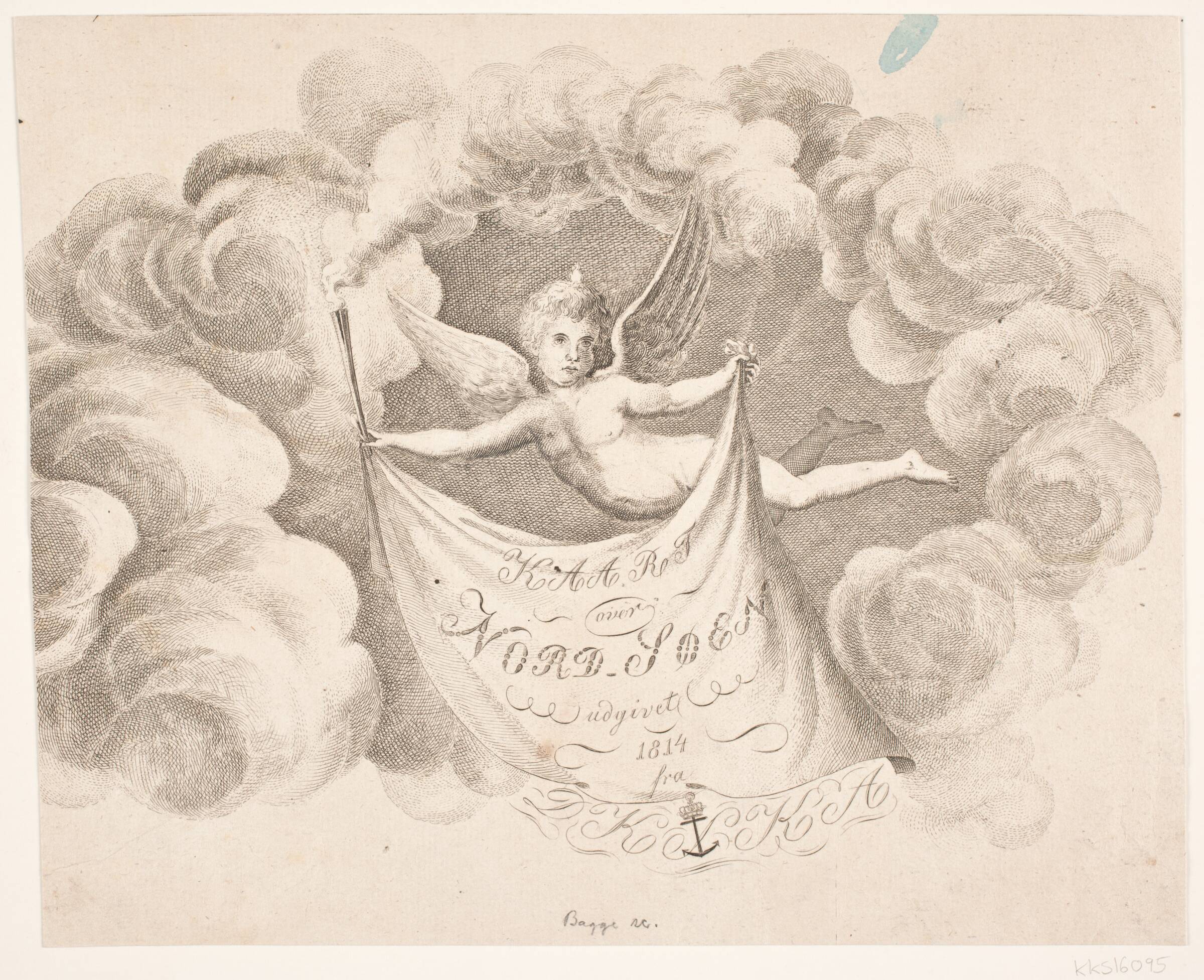Udsnit af titelvignet til: "Kaart over Nord-Söen...", Oluf Olufsen Bagge, 1814