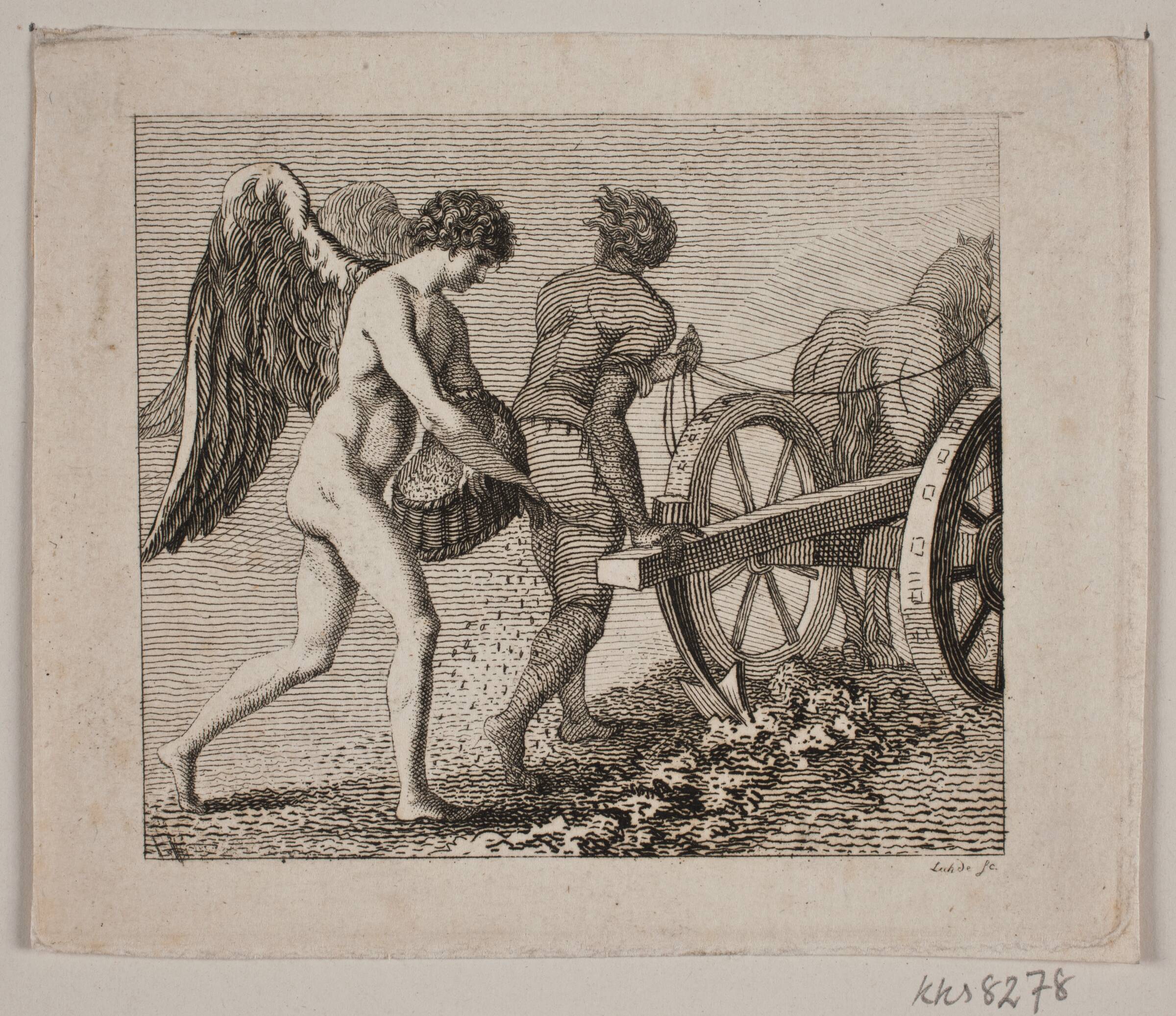 Vinget genius følgende en pløjemand, Gerhard Ludvig Lahde, 1765-1833