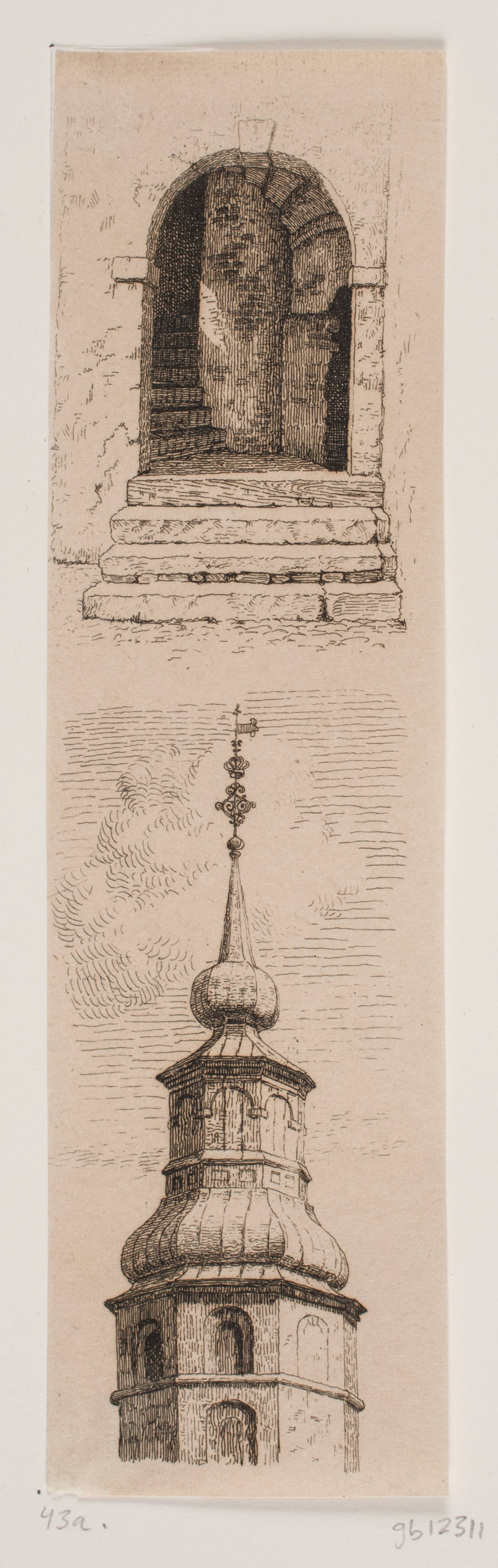 Porten til Nicolai tårn og tøjhustårnet, Heinrich Hansen, 1849