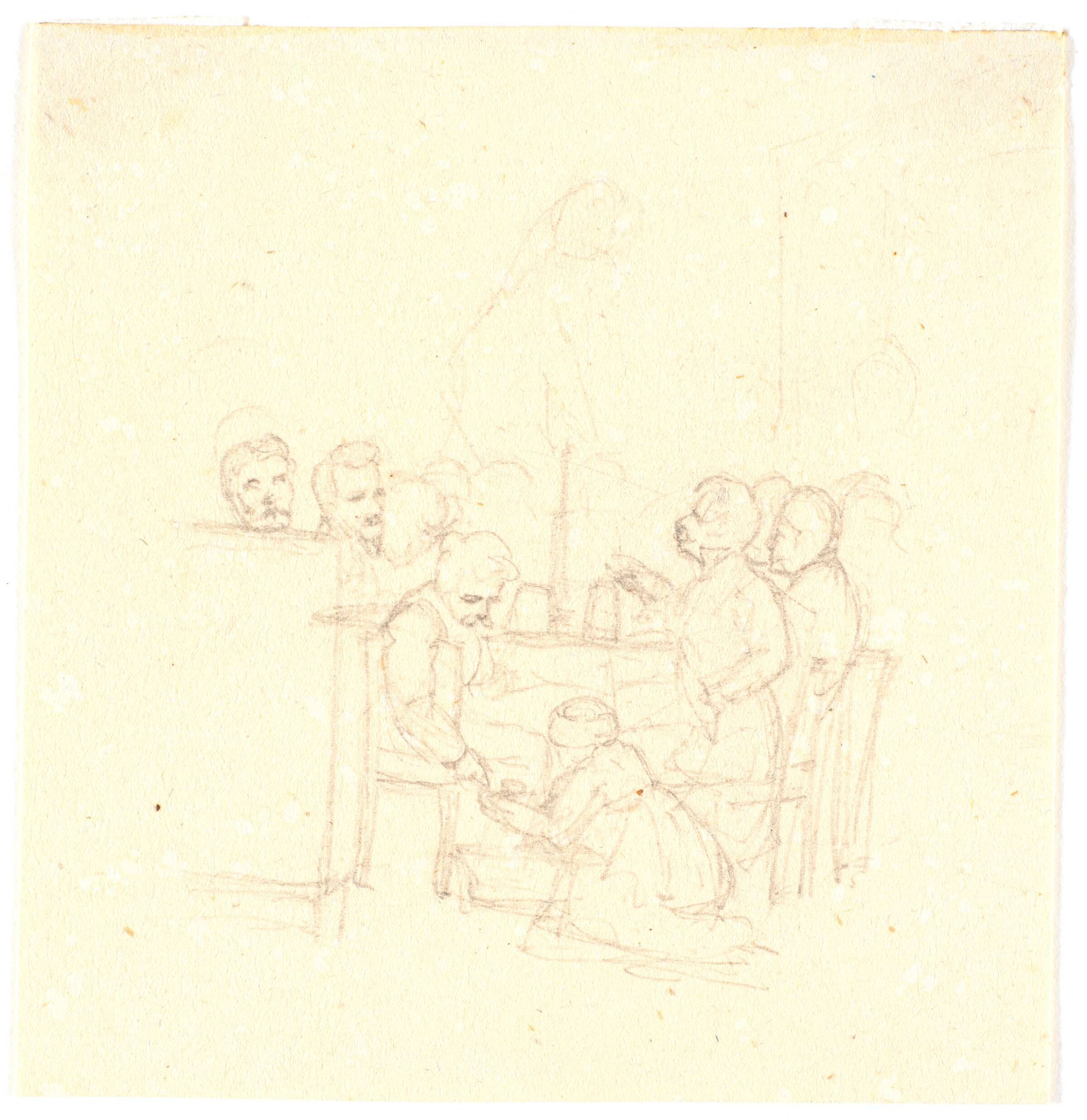 Motiv fra Finks Kaffehus, Wilhelm Bendz, 1831-1832