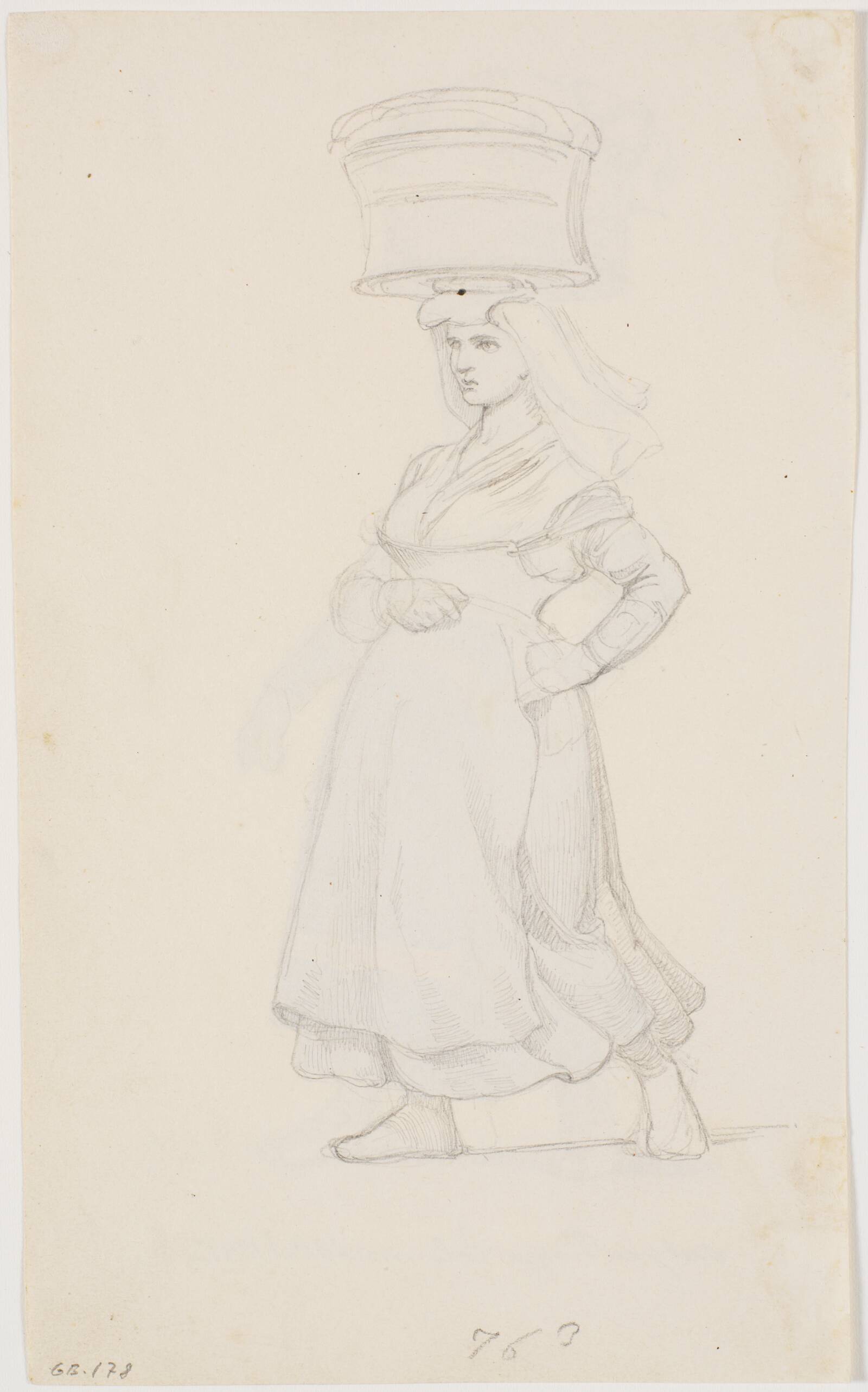 Studie af samme figur, Johan Thomas Lundbye, 1845
