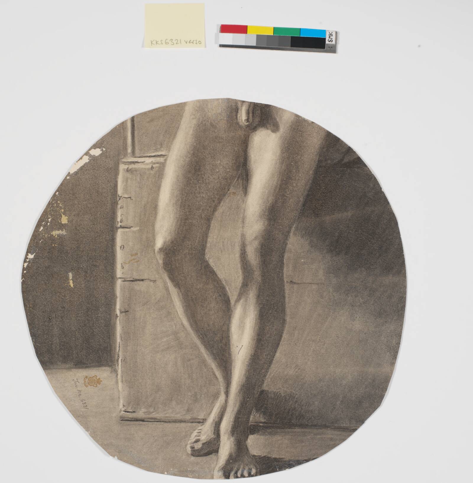 Ben af mandlig model, Theodor Philipsen, 1860-1864