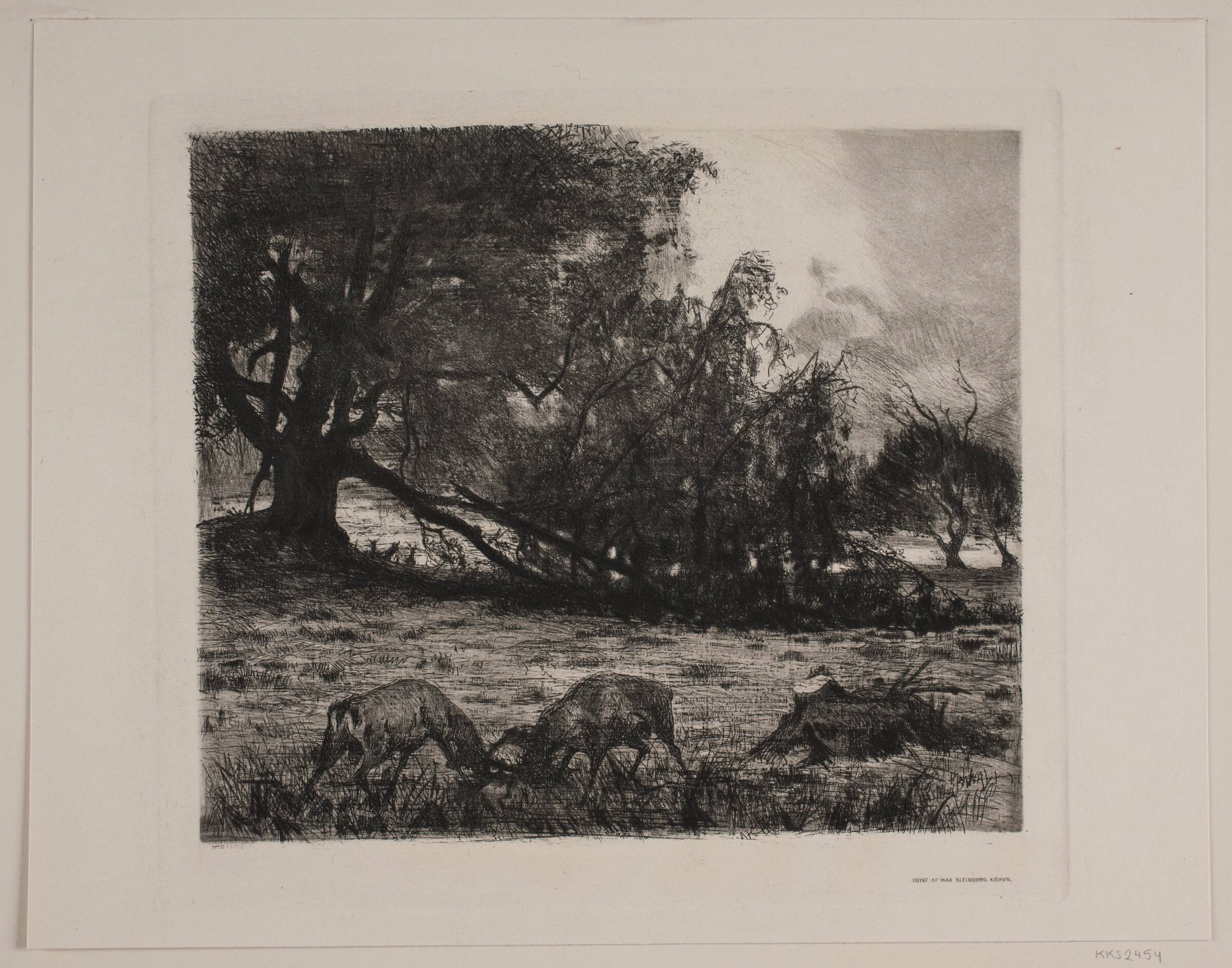 Efterår. Kæmpende hjorte, Thorvald Niss, 1842-1905