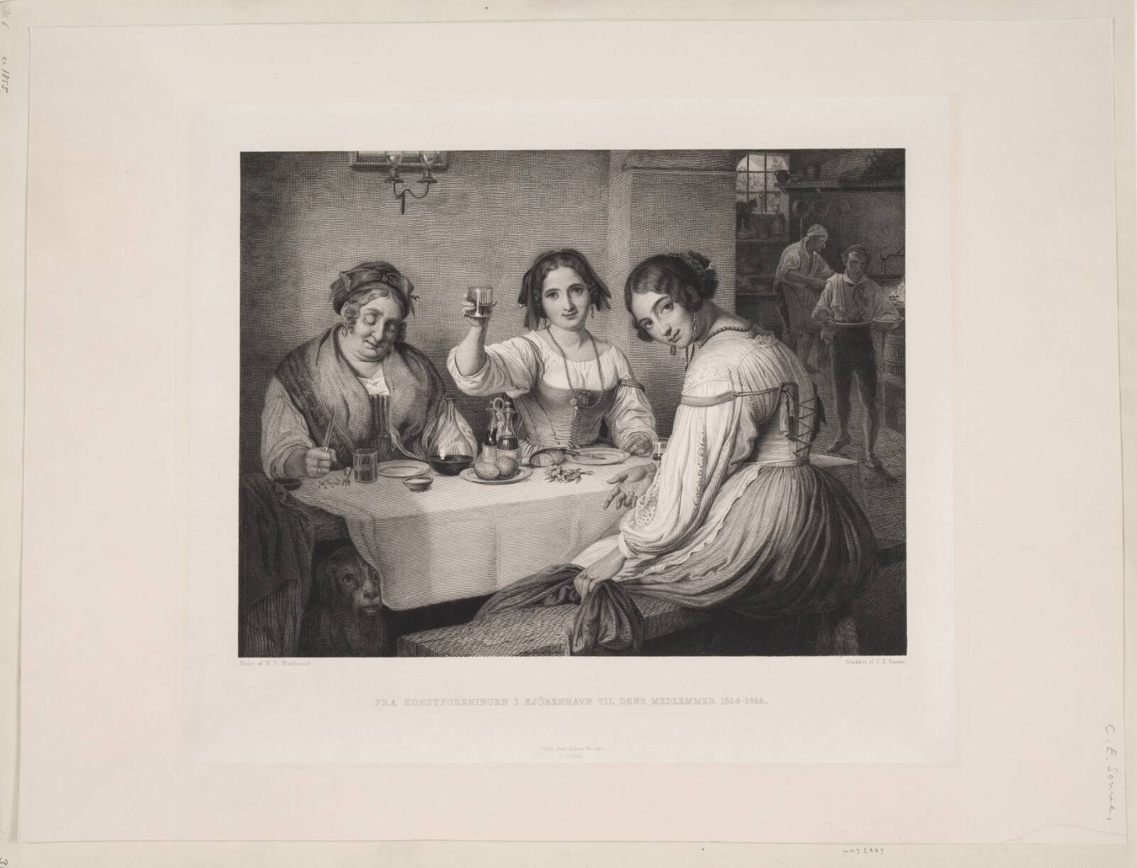 En Osteriscene, Edvard Sonne, 1853-1857