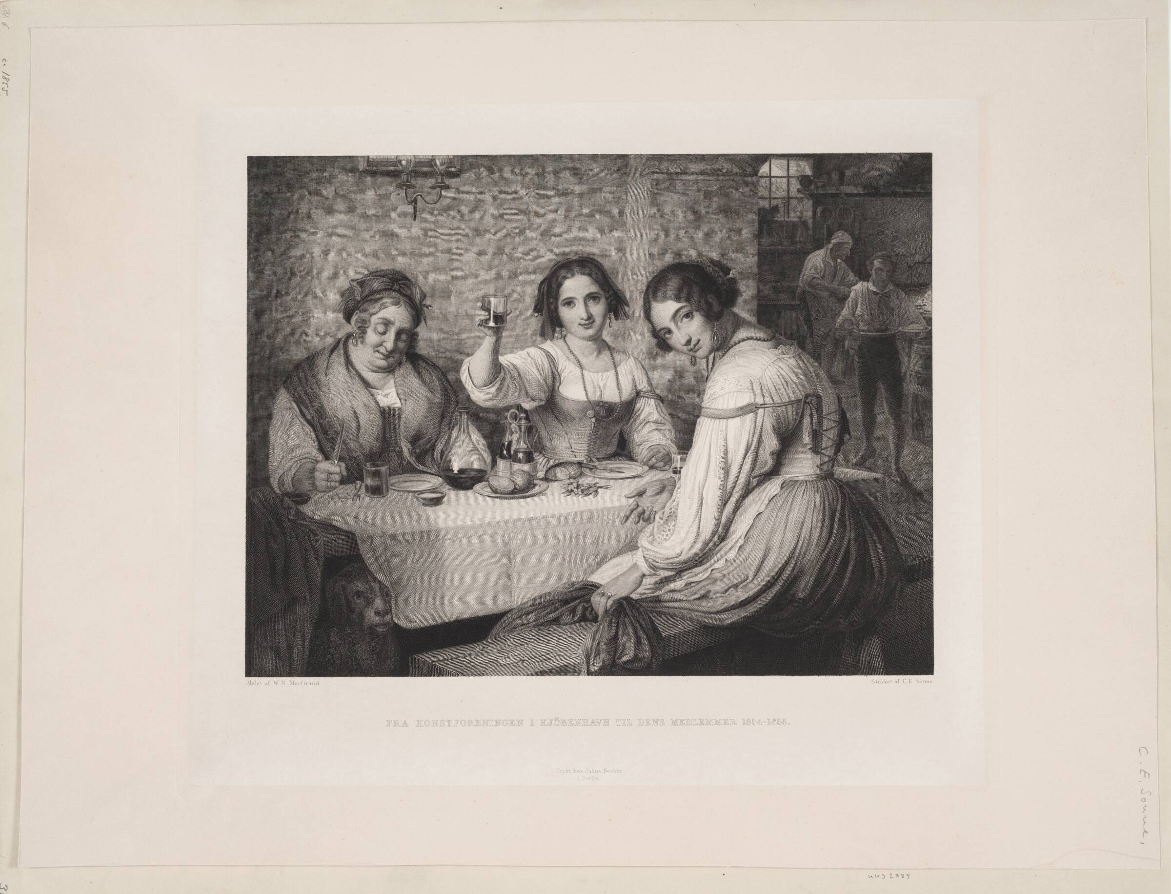En Osteriscene, Edvard Sonne, 1853-1857