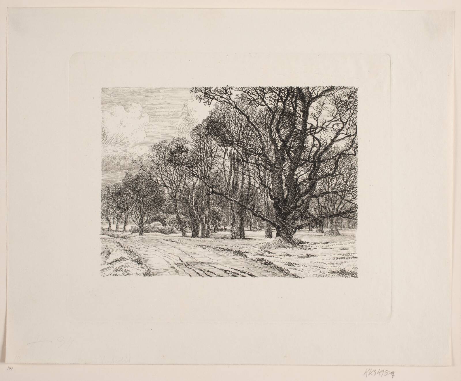 Vinter i skoven, Vilhelm Kyhn, 1866