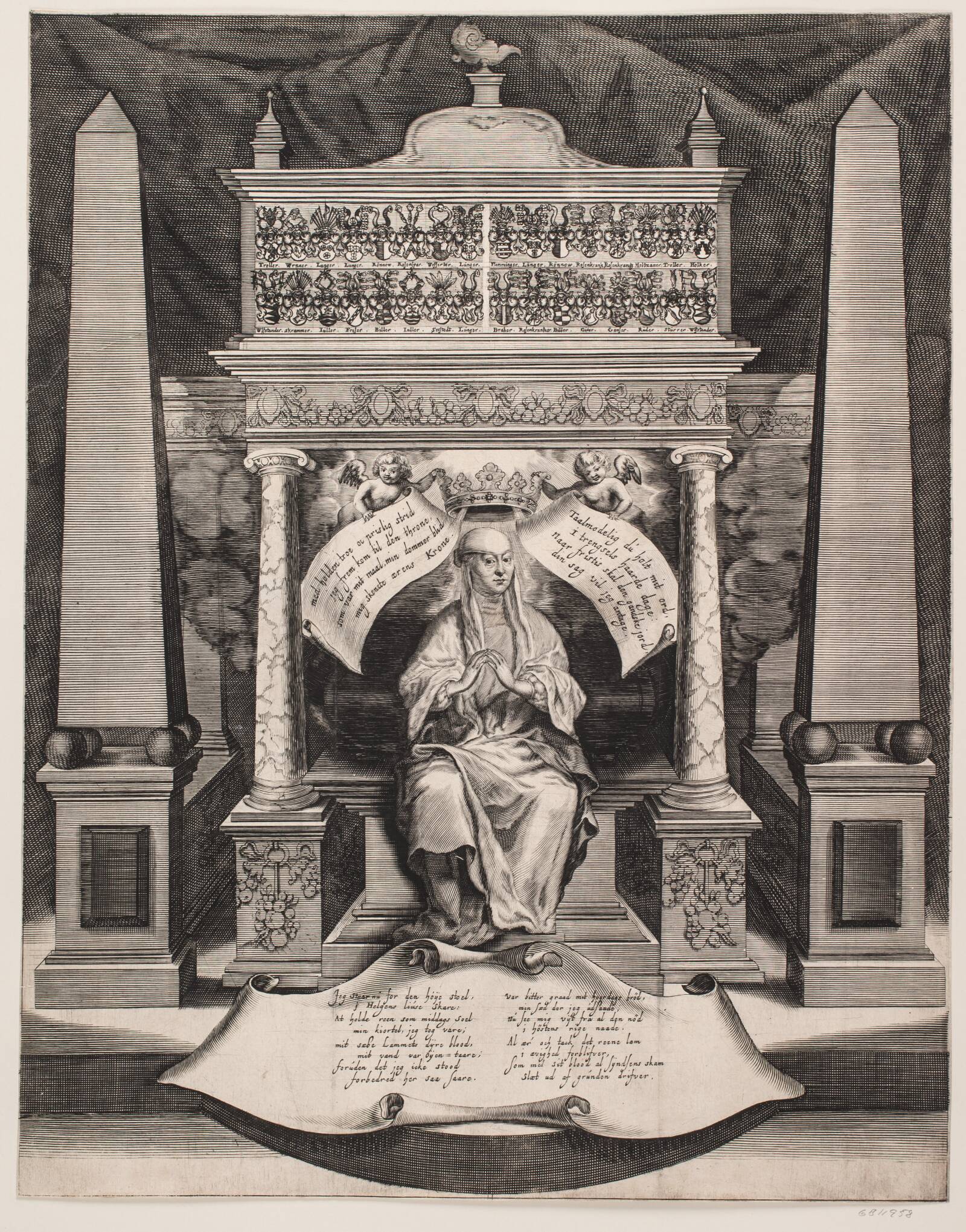 Elisabeth Lunge. Mindeblad, Albert Haelwegh, 1659-1664