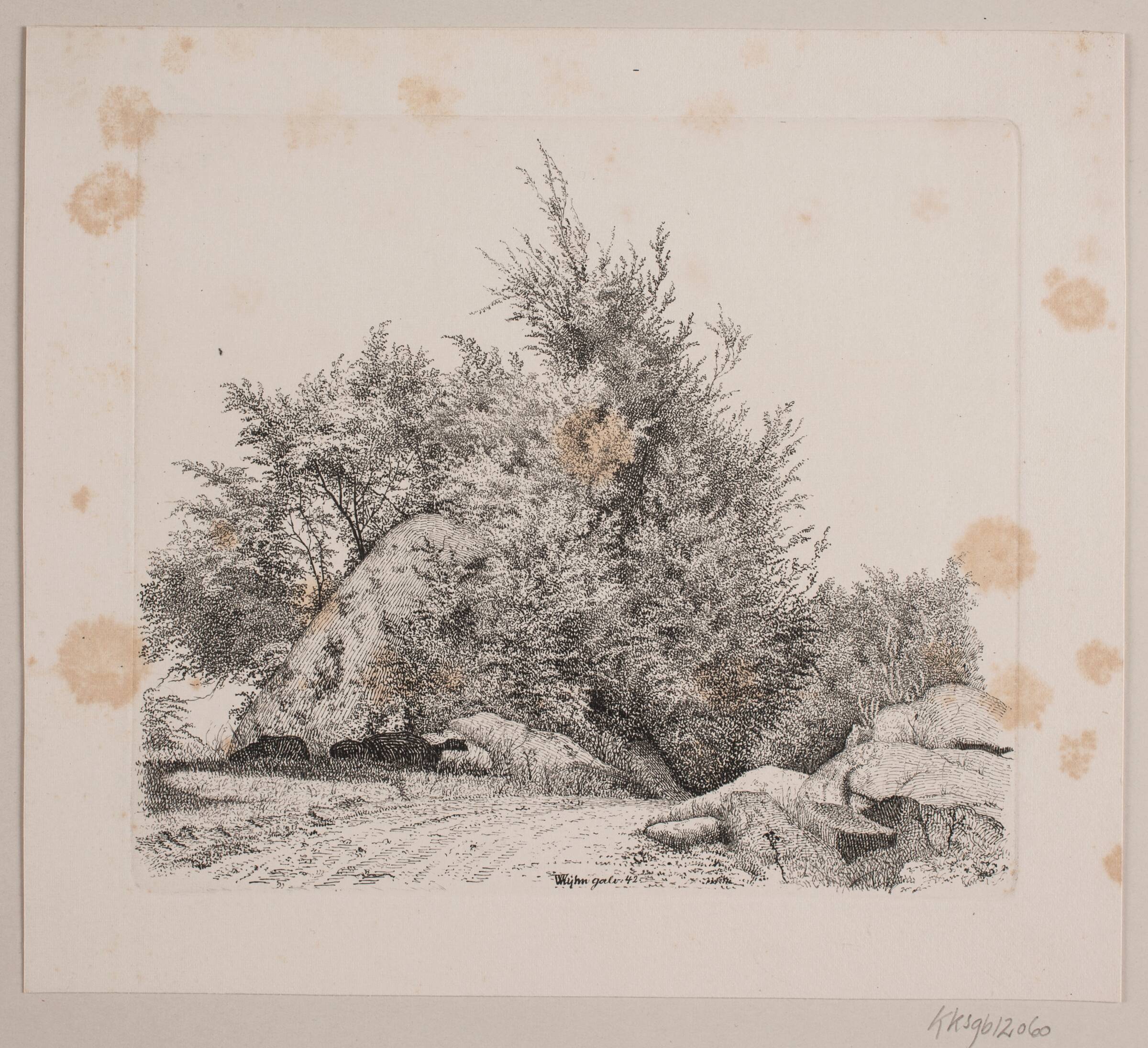 En stor rullesten, Vilhelm Kyhn, 1842