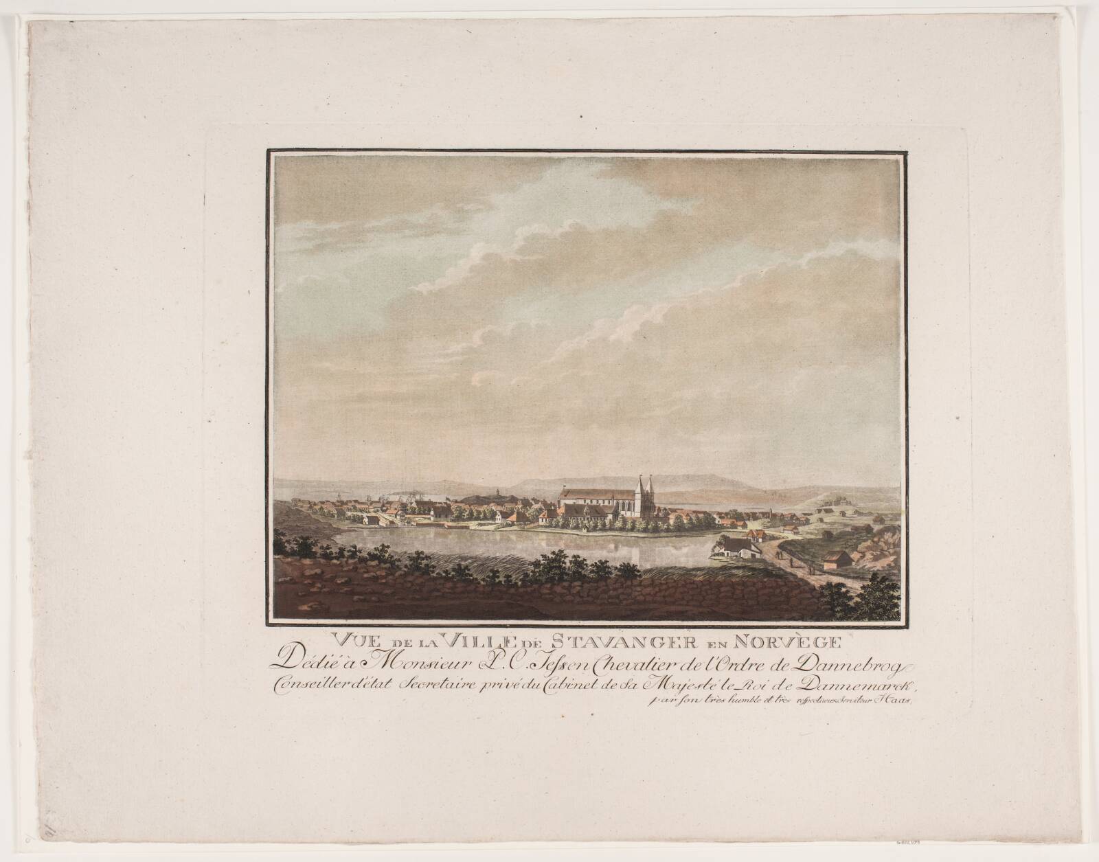 Vue de la ville de Stavanger en Norvège, by Georg Haas, 1788-1792
