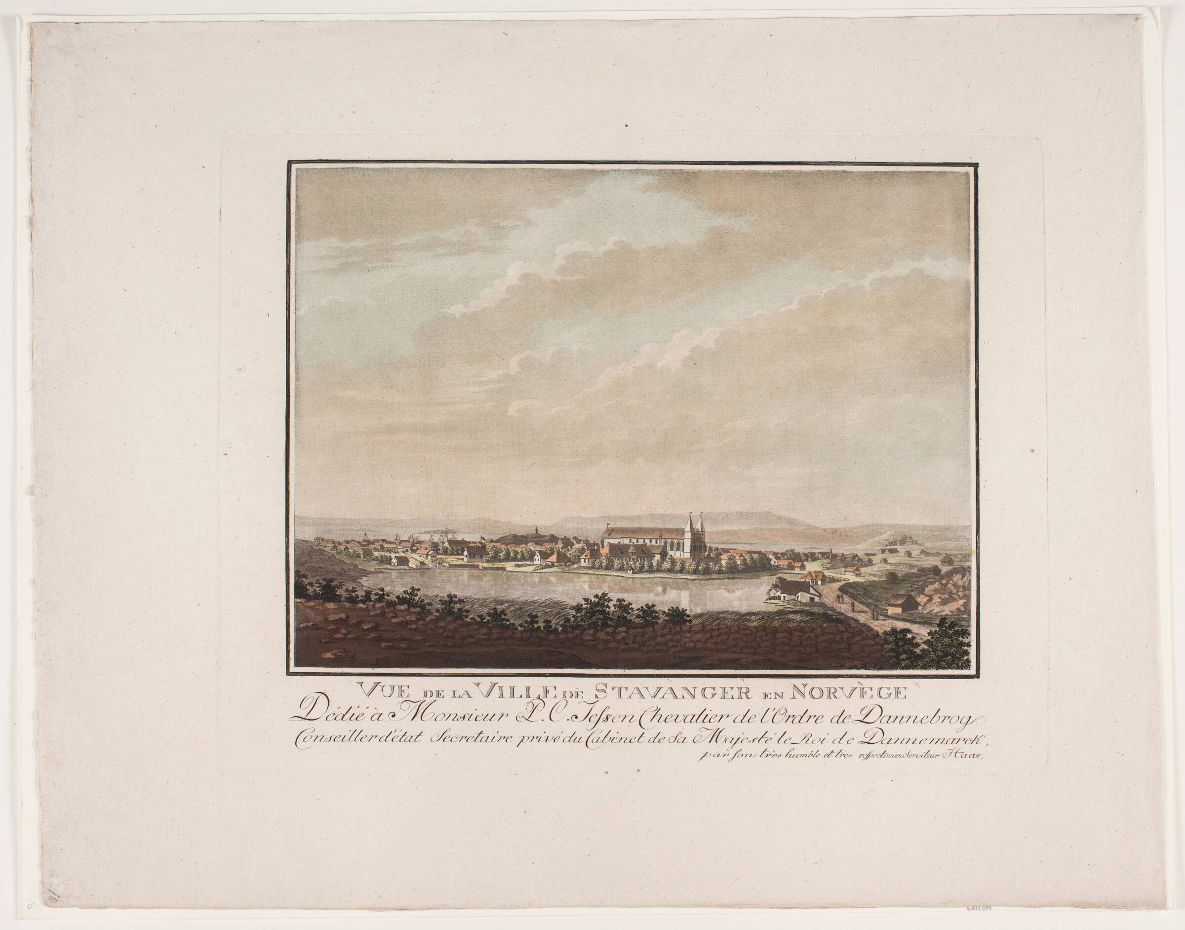 Vue de la ville de Stavanger en Norvège, Georg Haas, 1788-1792