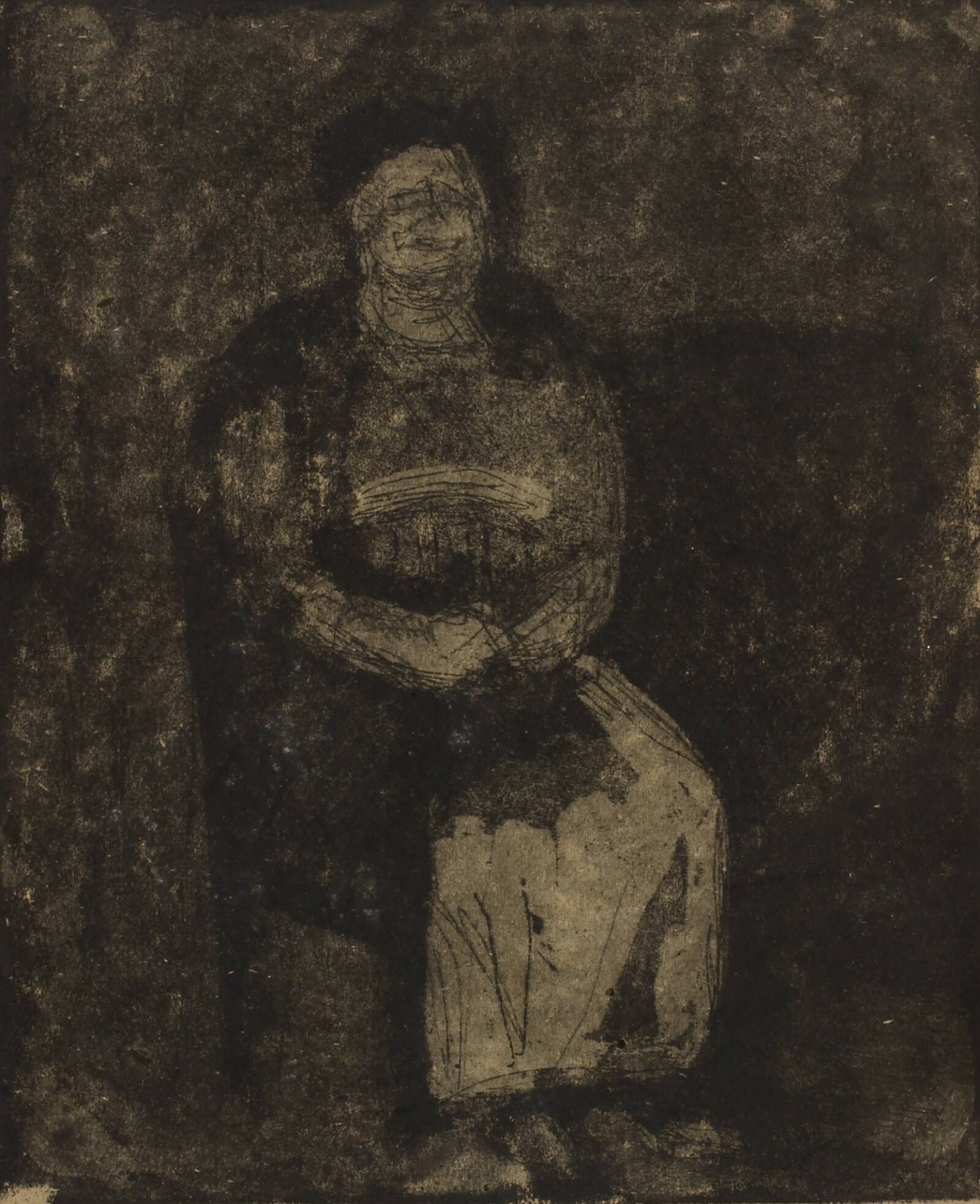 Siddende dame, Svend Guttorm, 1920