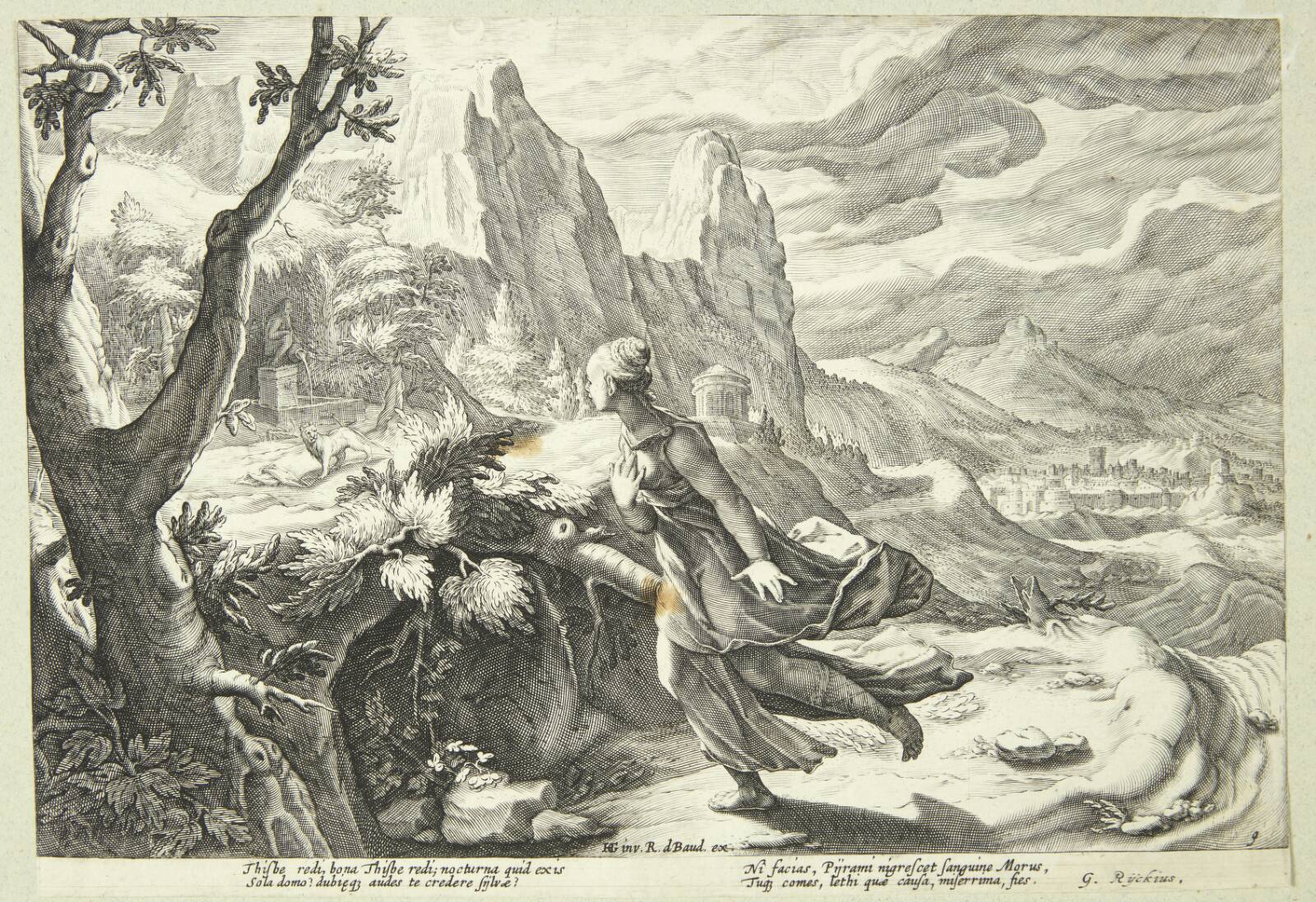Thisbe skræmt af løven, Ubekendt, 1588-1591