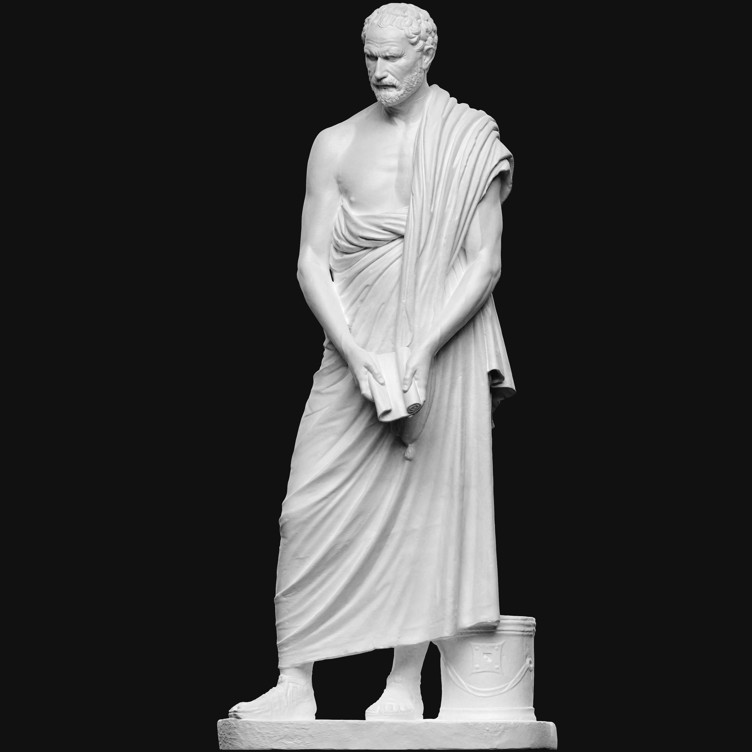Portrait of the Greek statesman and orator Demosthenes, standing