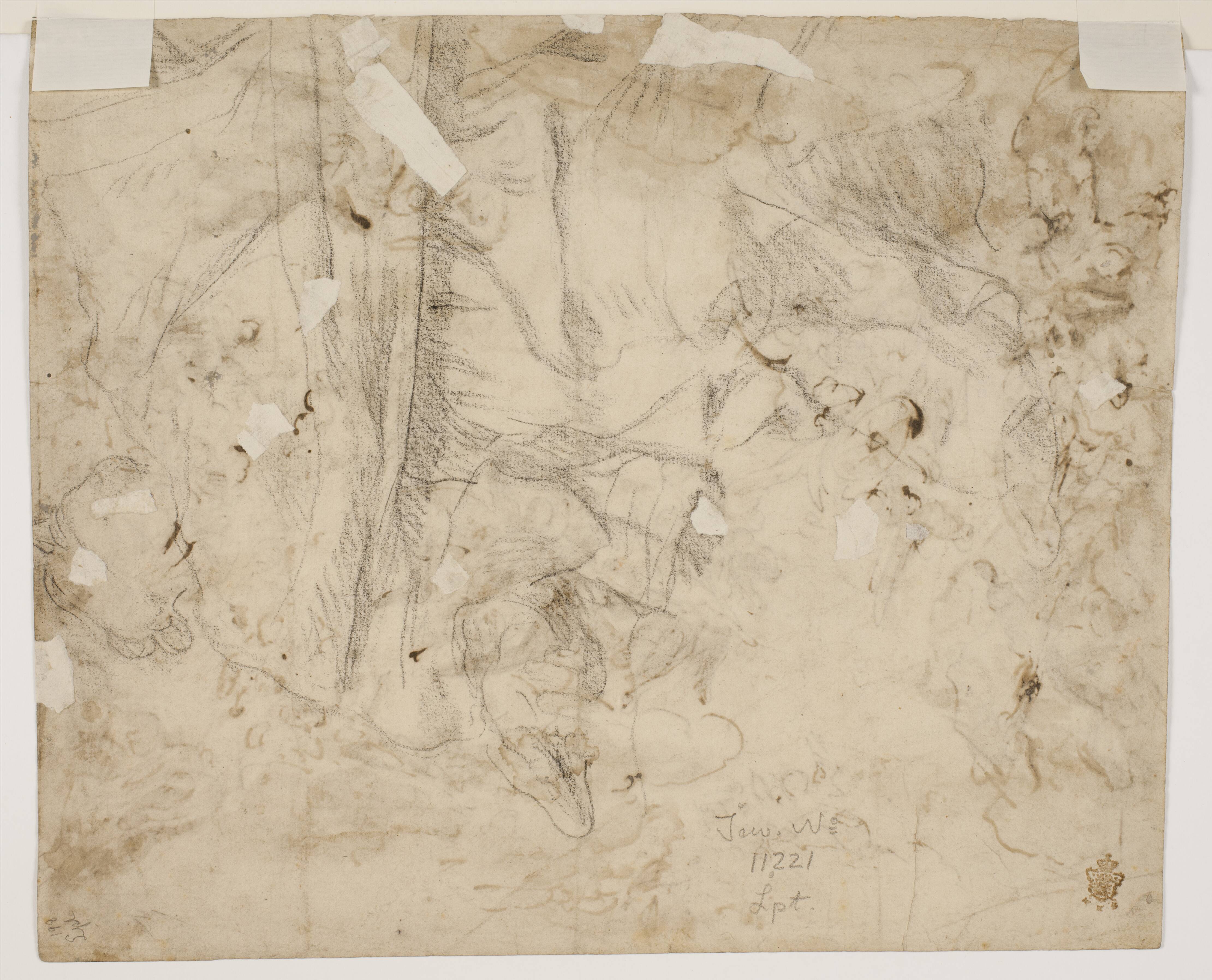 Apotheosis of a saint. Alternative study for the same saint as recto