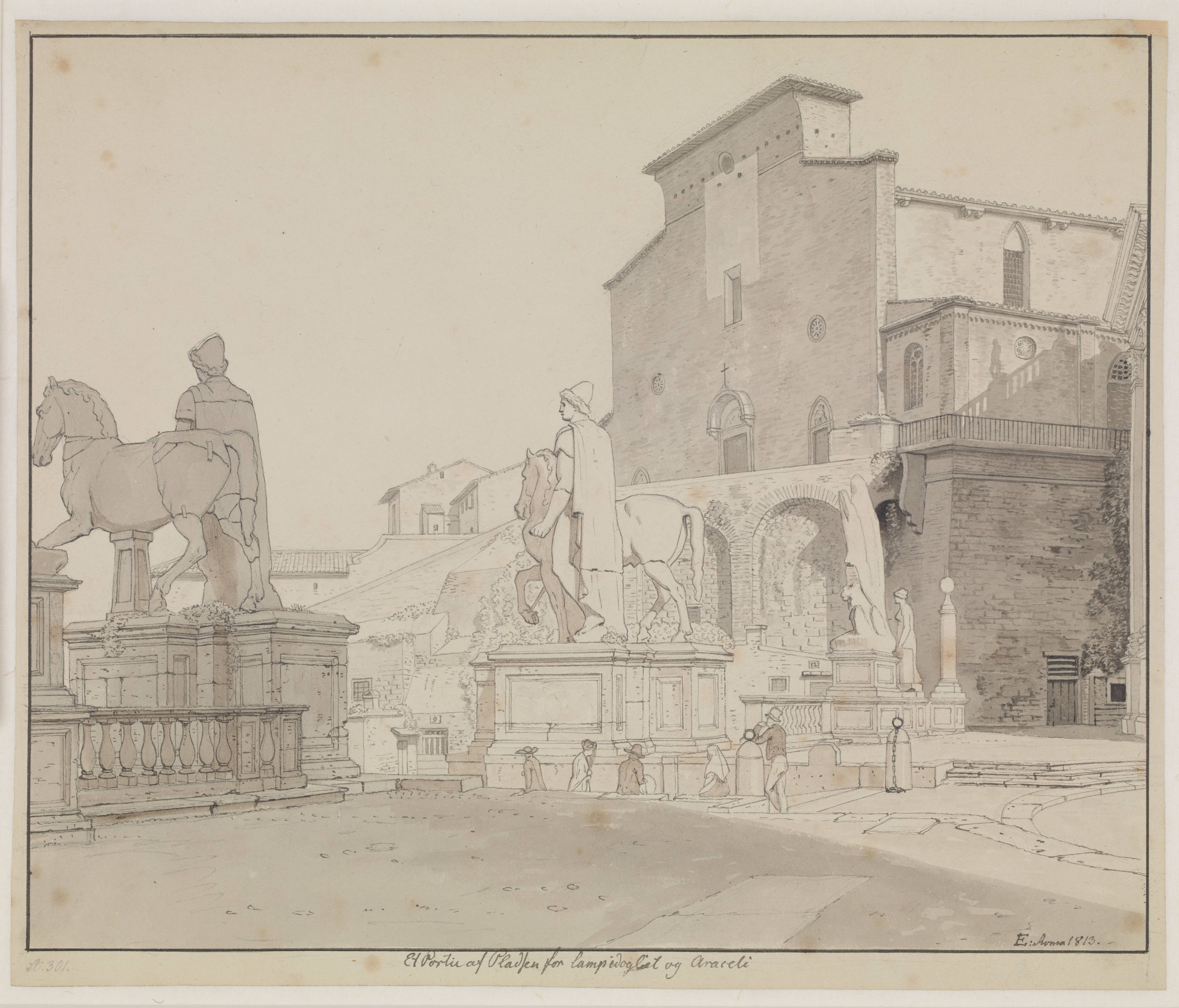 View of the Campidoglio and Santa Maria in Aracoeli, Rome