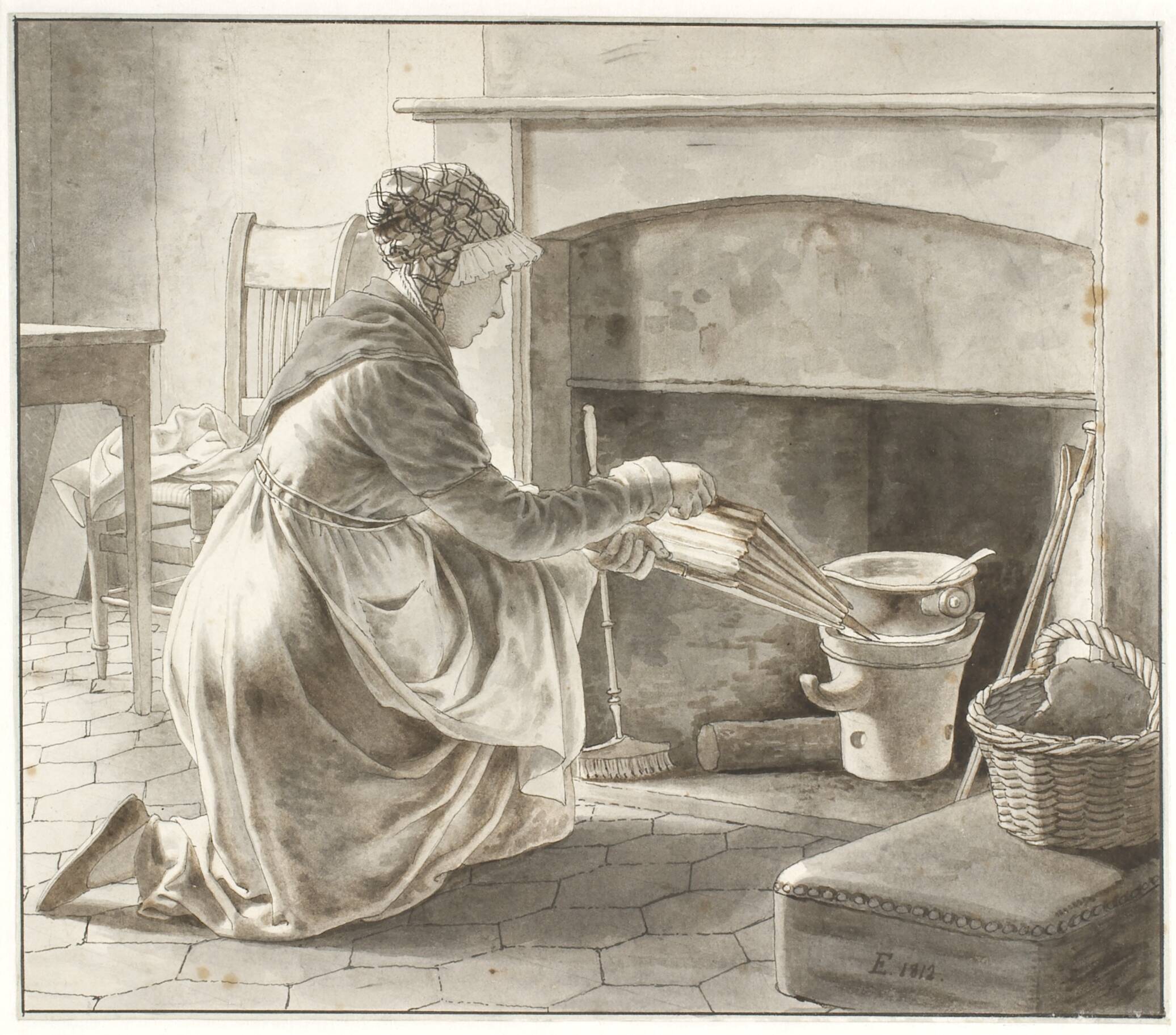 Food is Prepared. Eckersberg's Hostess in Paris (?)