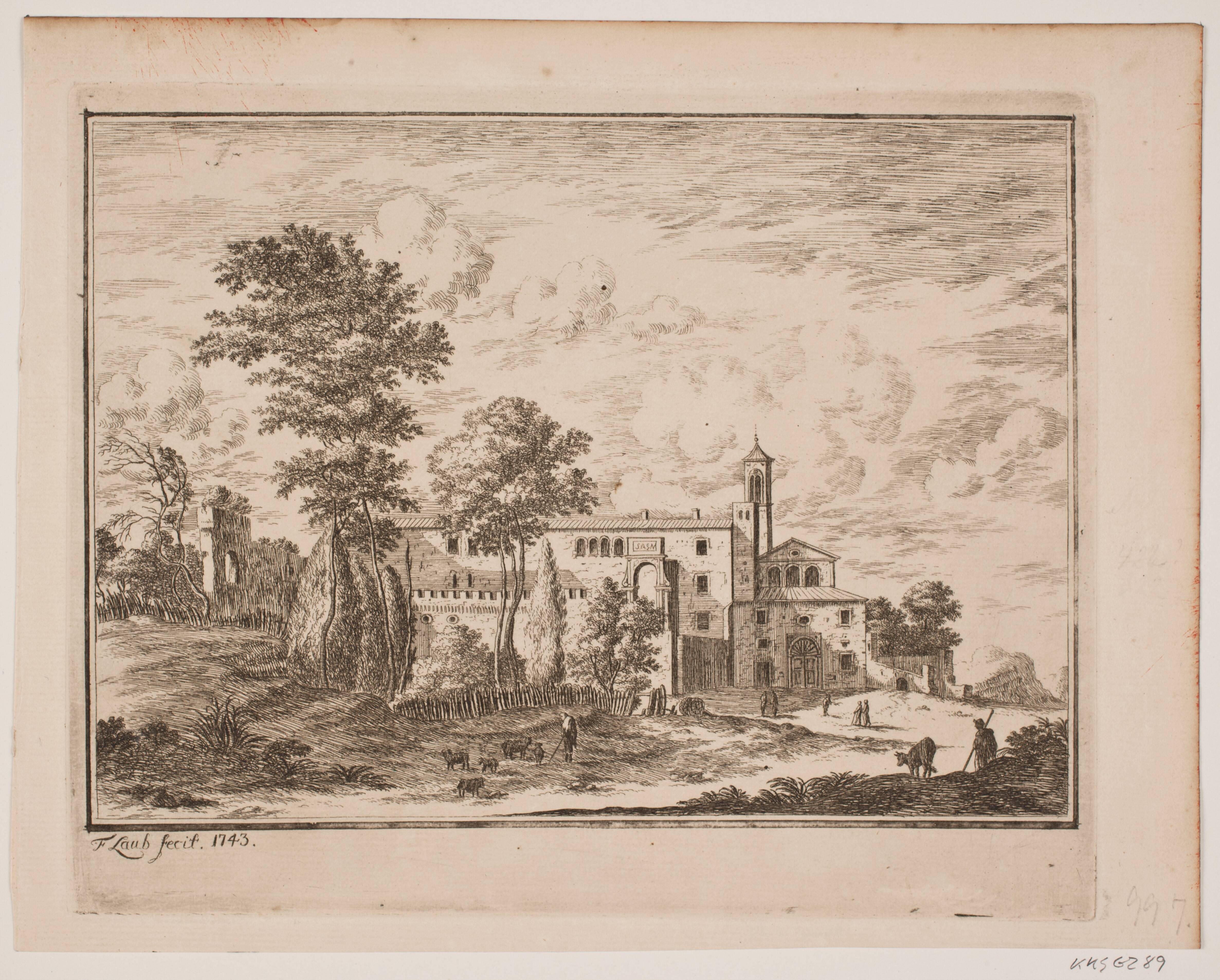 En klosterbygning midt i en italiensk landsby