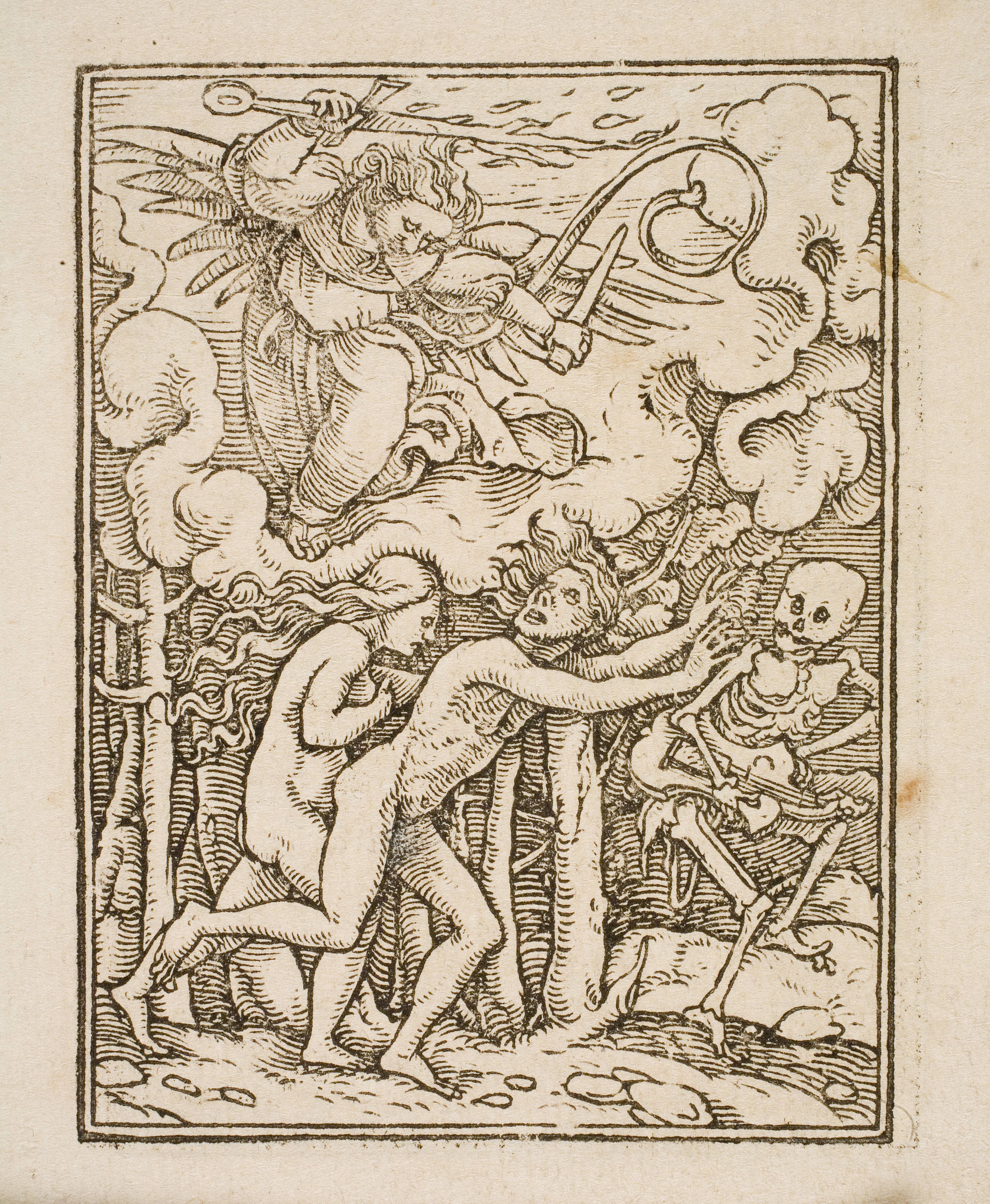 Marie Magdalene knælende ved et kors