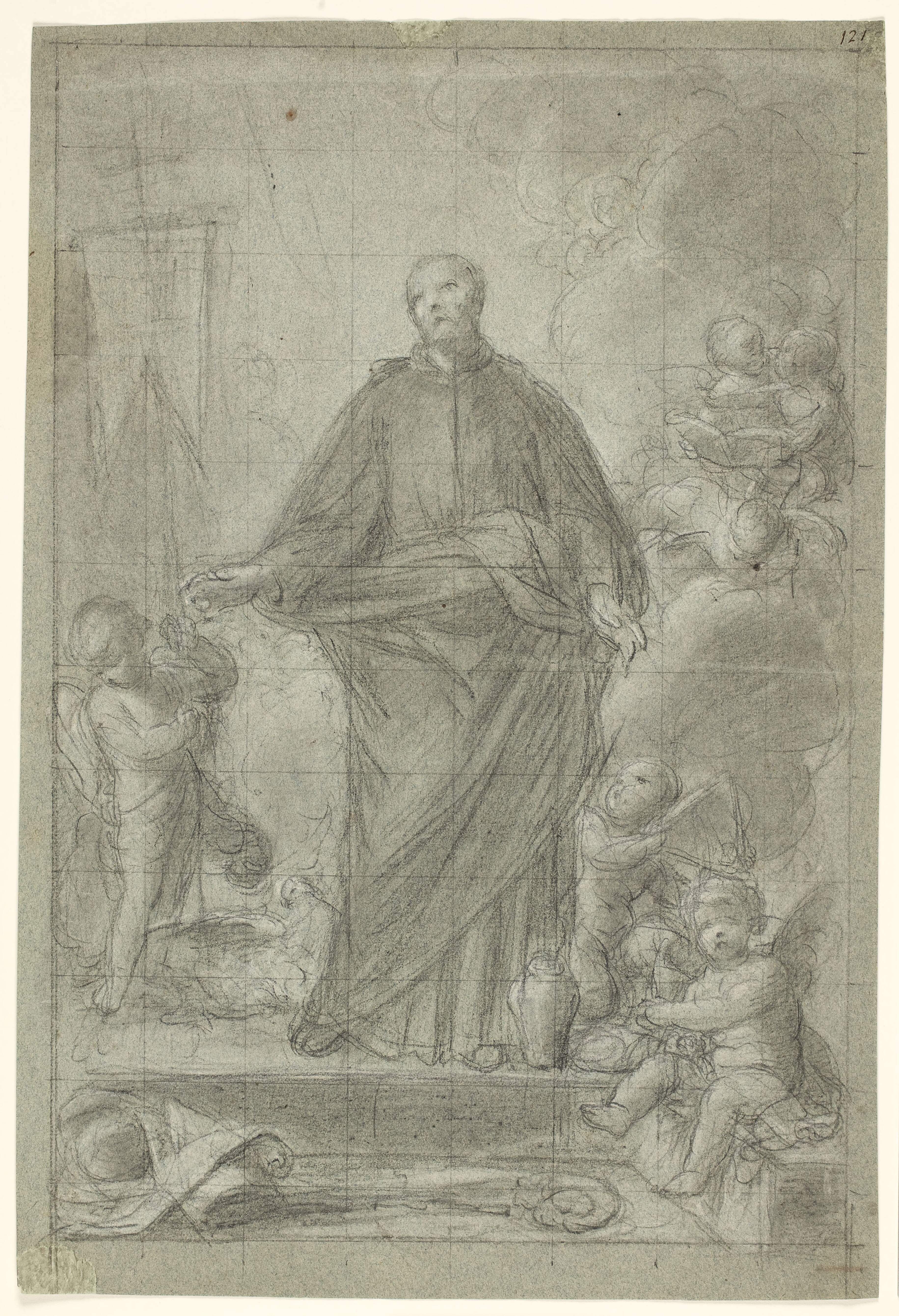 St Cajetan of Thiene (?) surrounded by putti