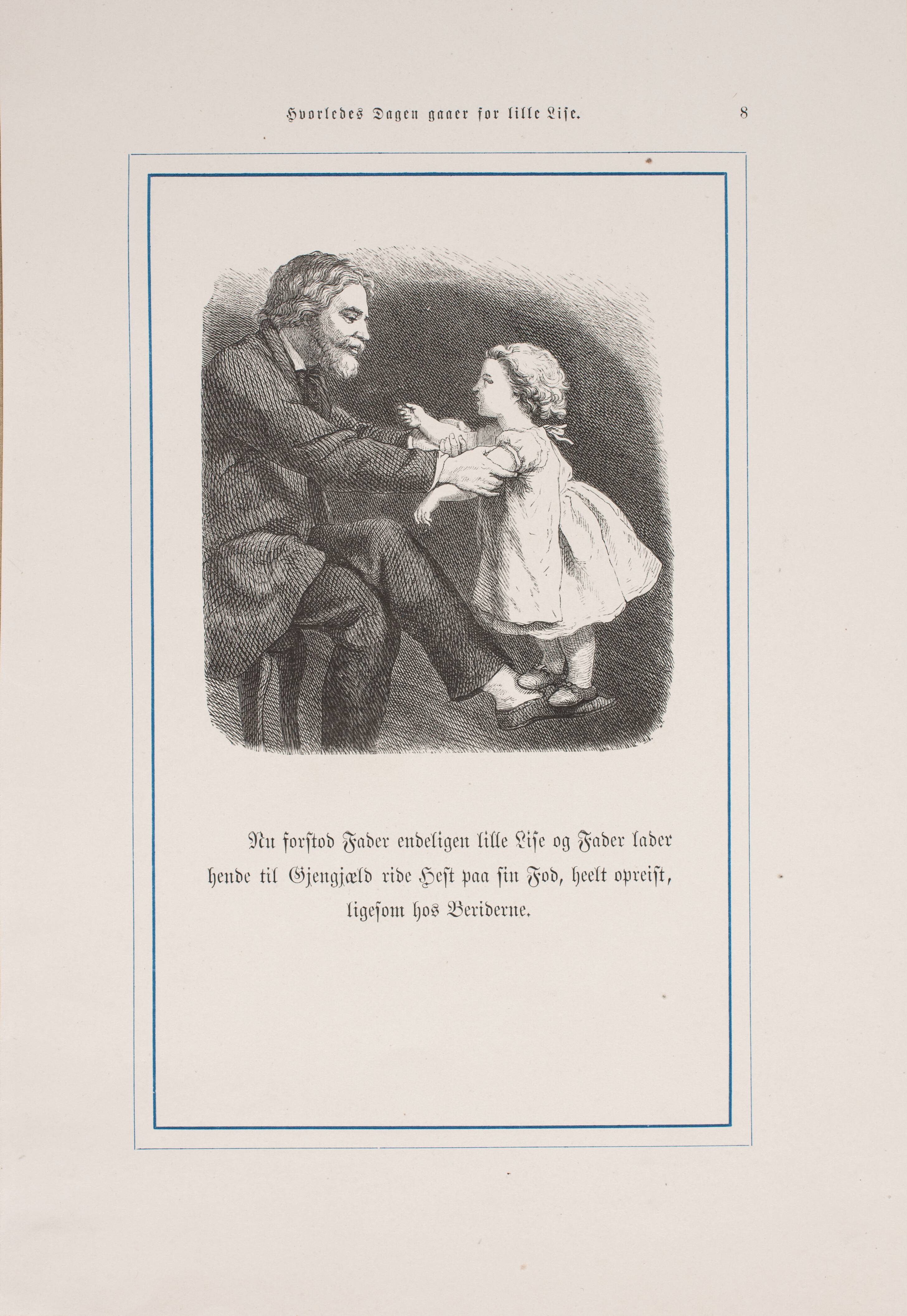 Illustration til "Hvorledes Dagen gaaer for Lille Lise"