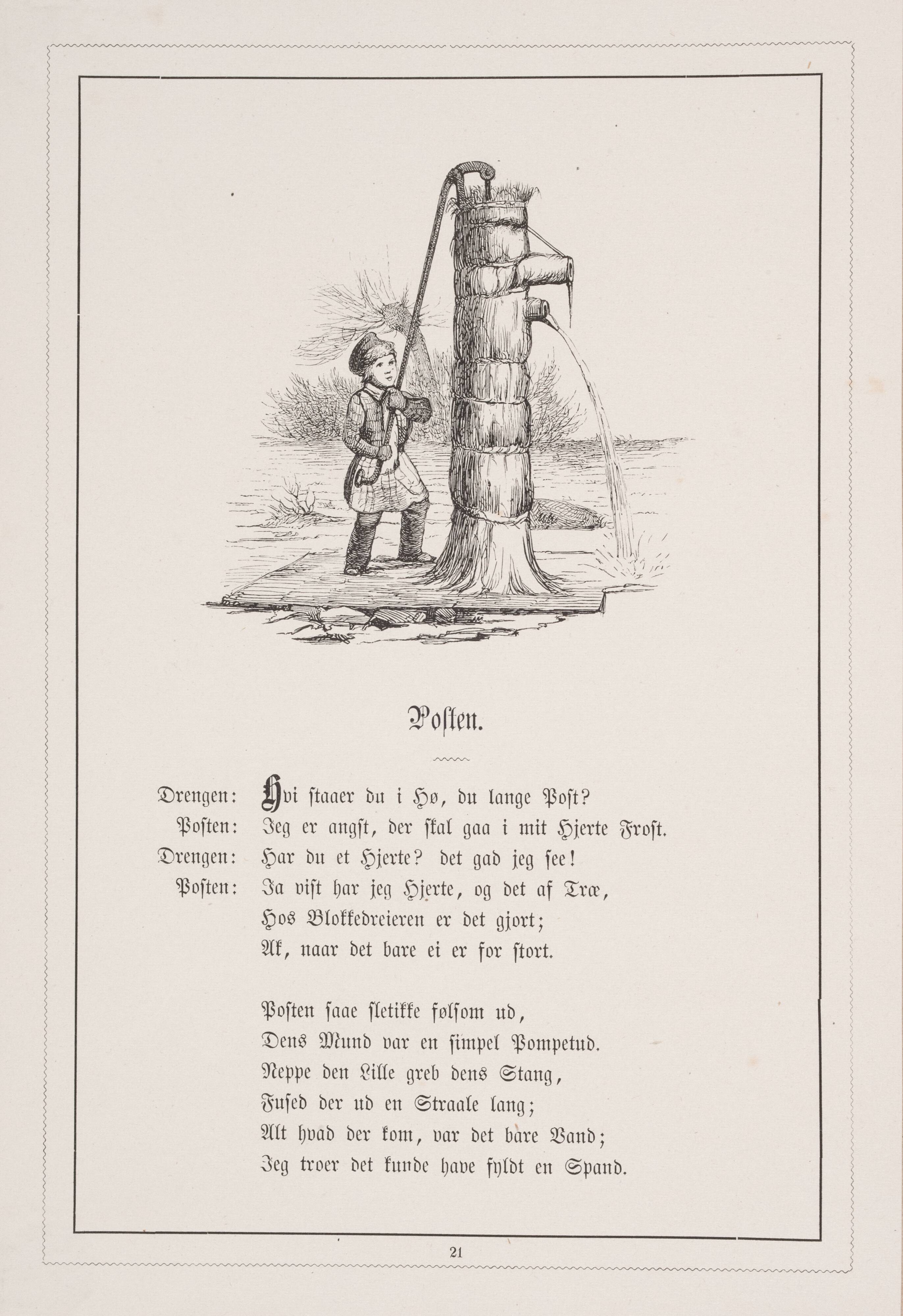 Posten. Illustration til H.V. Kaalund, "Fabler for Børn"