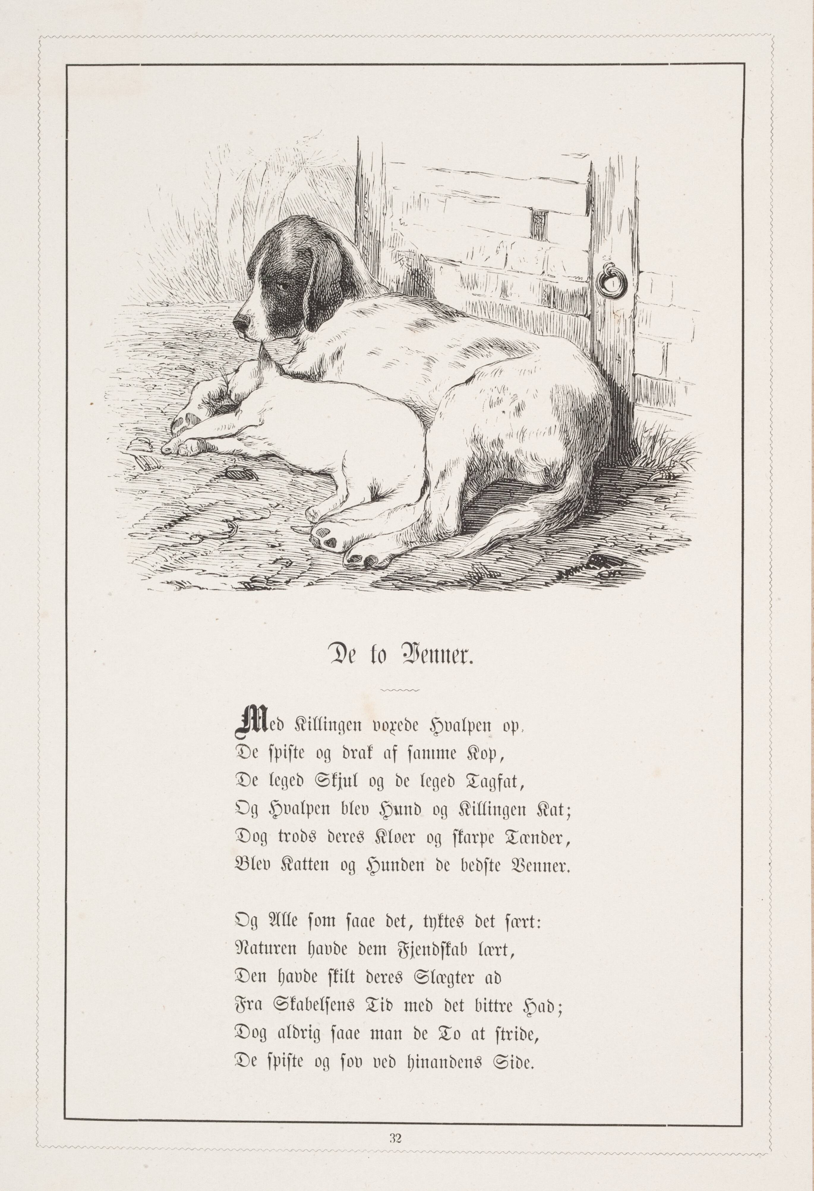 De to Venner. Illustration til H.V. Kaalund, "Fabler for Børn"