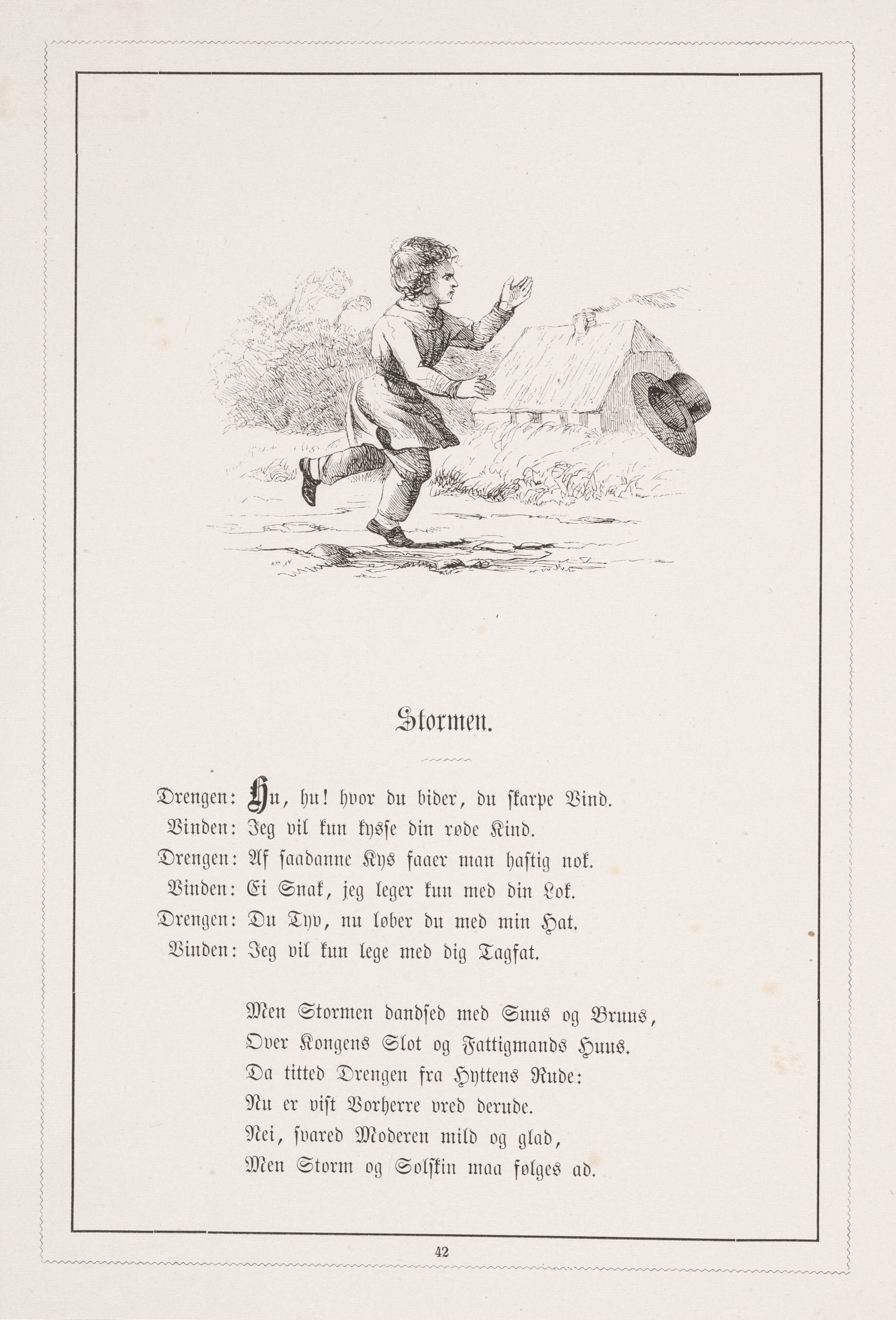 Stormen. Illustration til H.V. Kaalund, "Fabler for Børn"