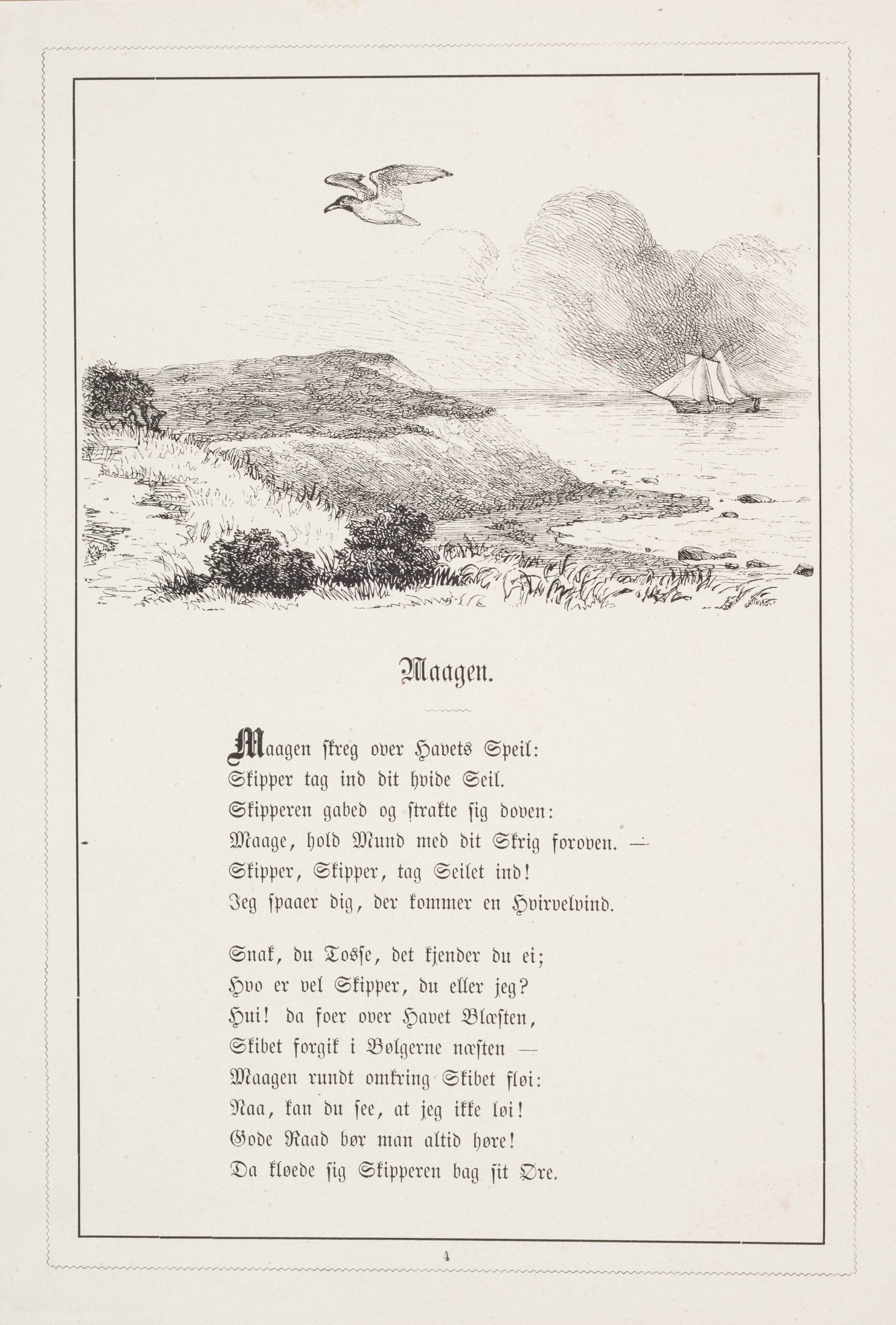 Maagen. Illustration til H.V. Kaalund, "Fabler for Børn"