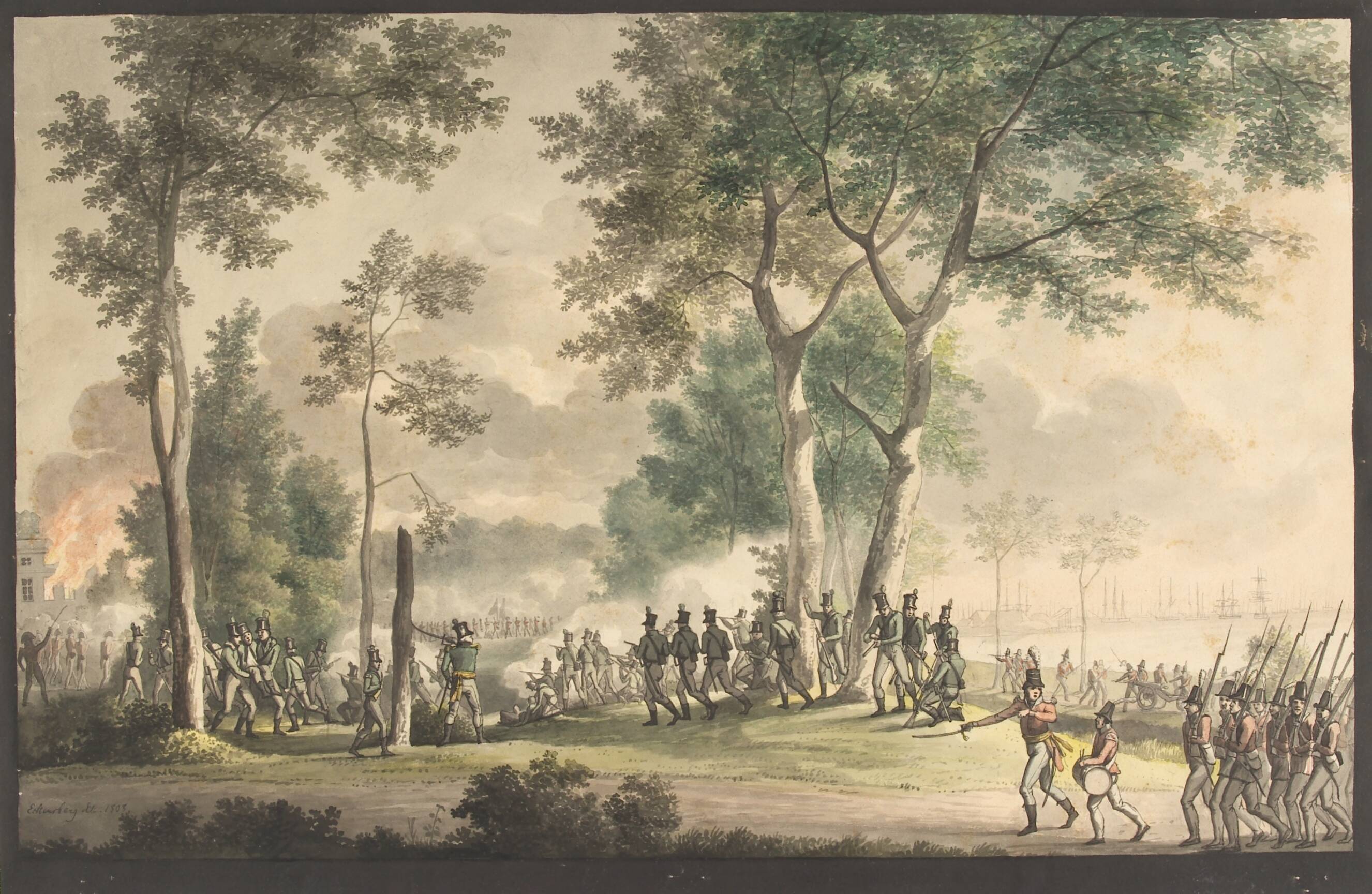 Livjægernes udfald i Classens have 31.august 1807.