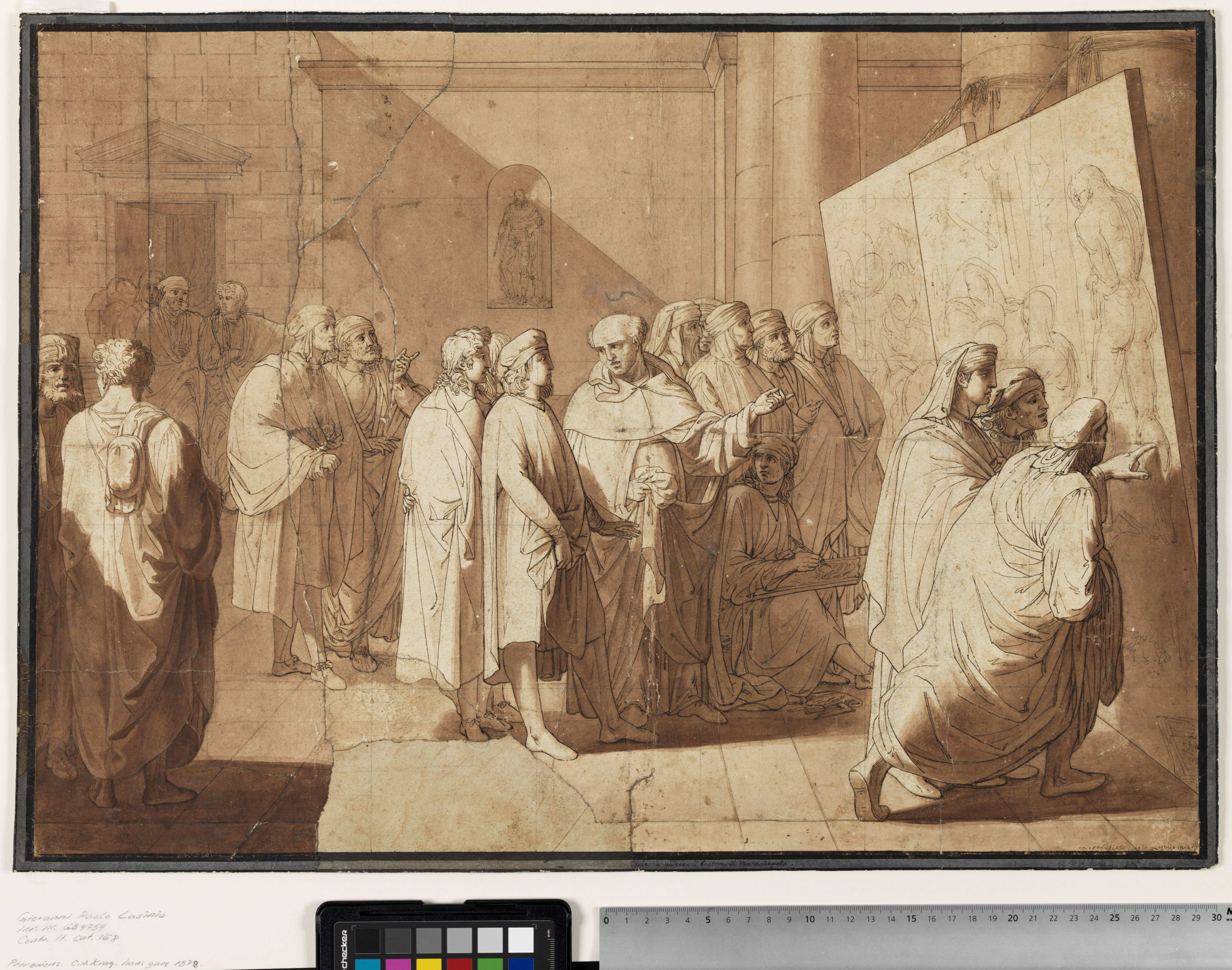 Fra Bartolommeo viser Rafael Leonardo og Michelangelos kartonner