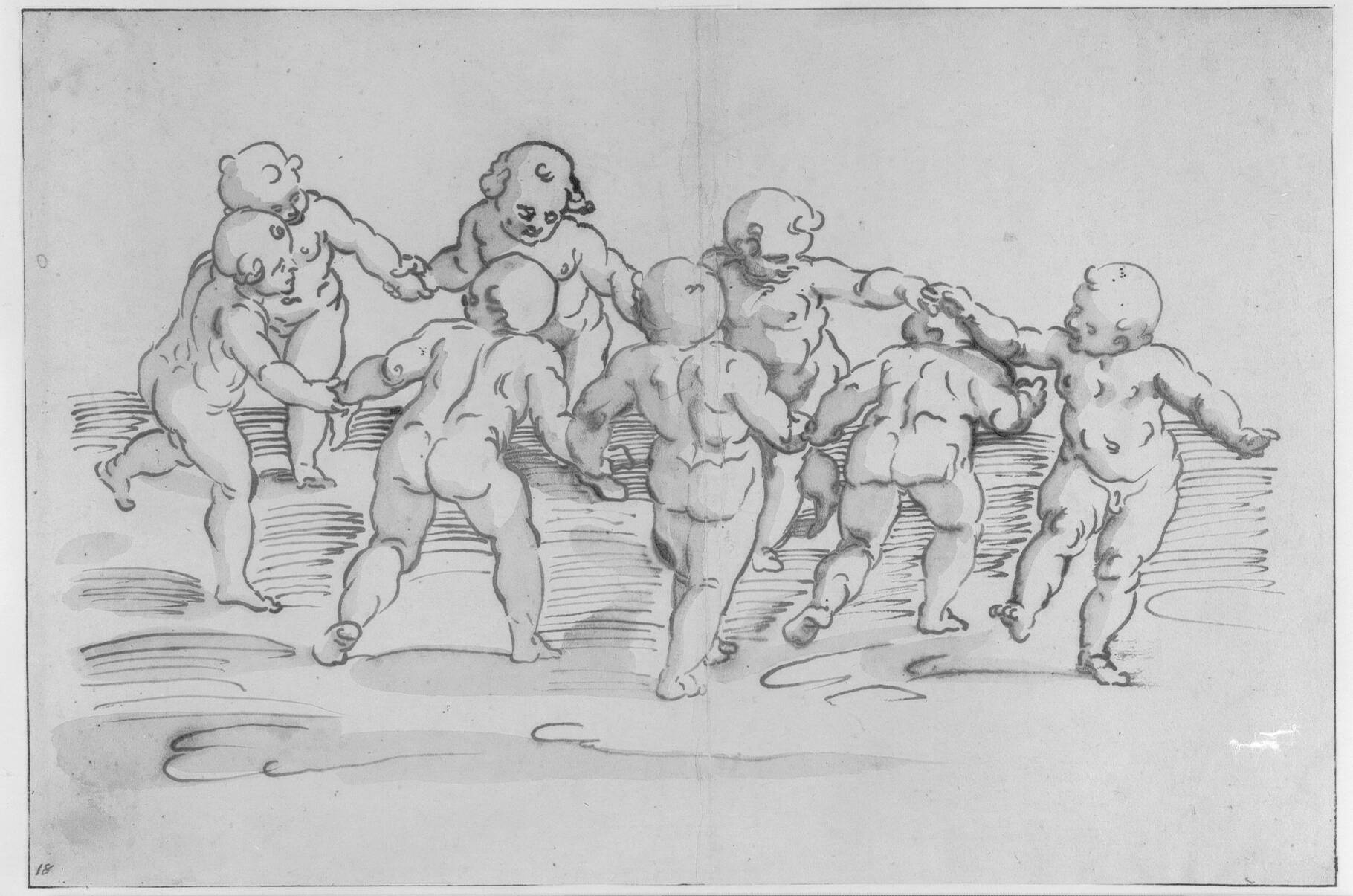 Eight putti dancing in a circle