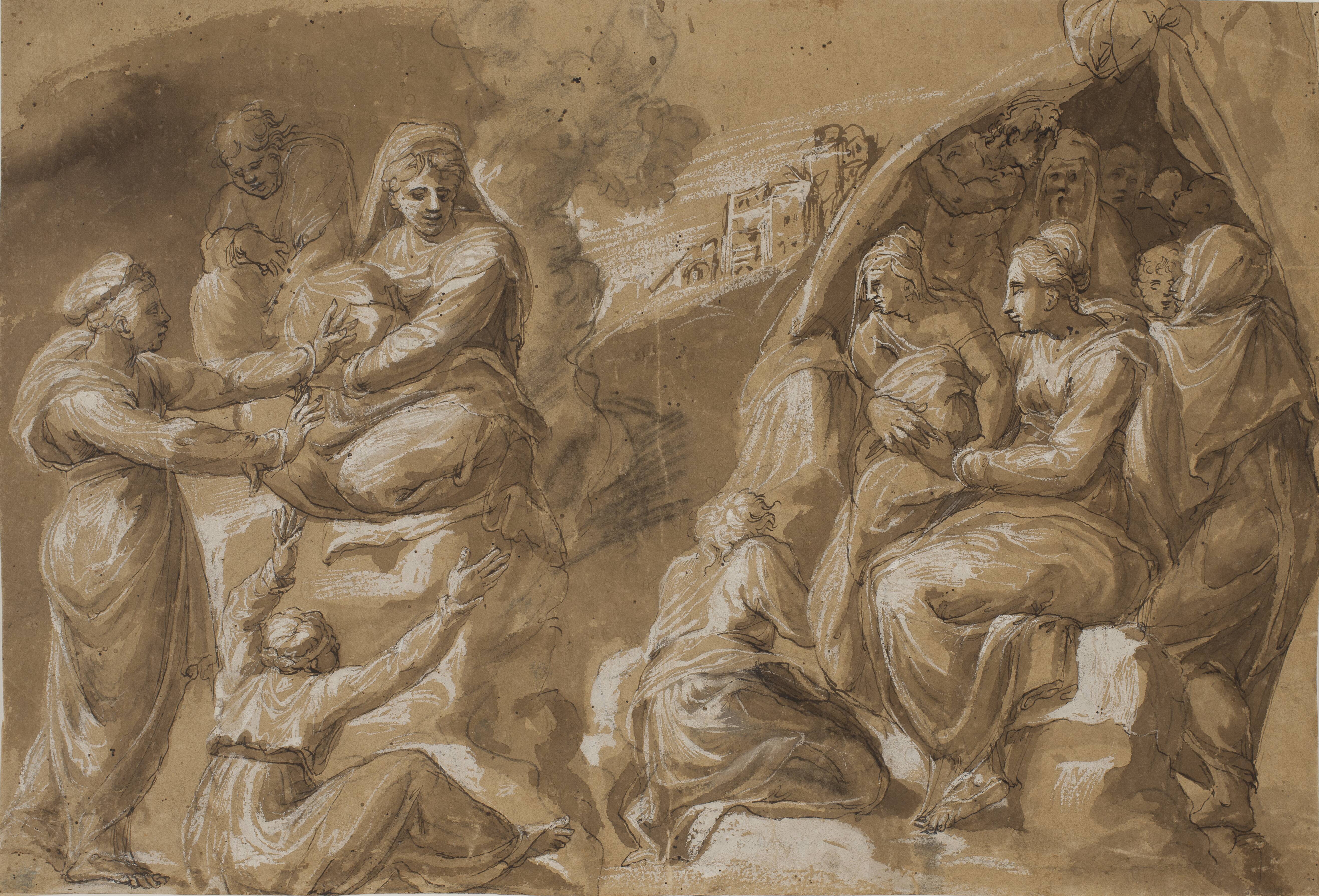Two groups of women and men