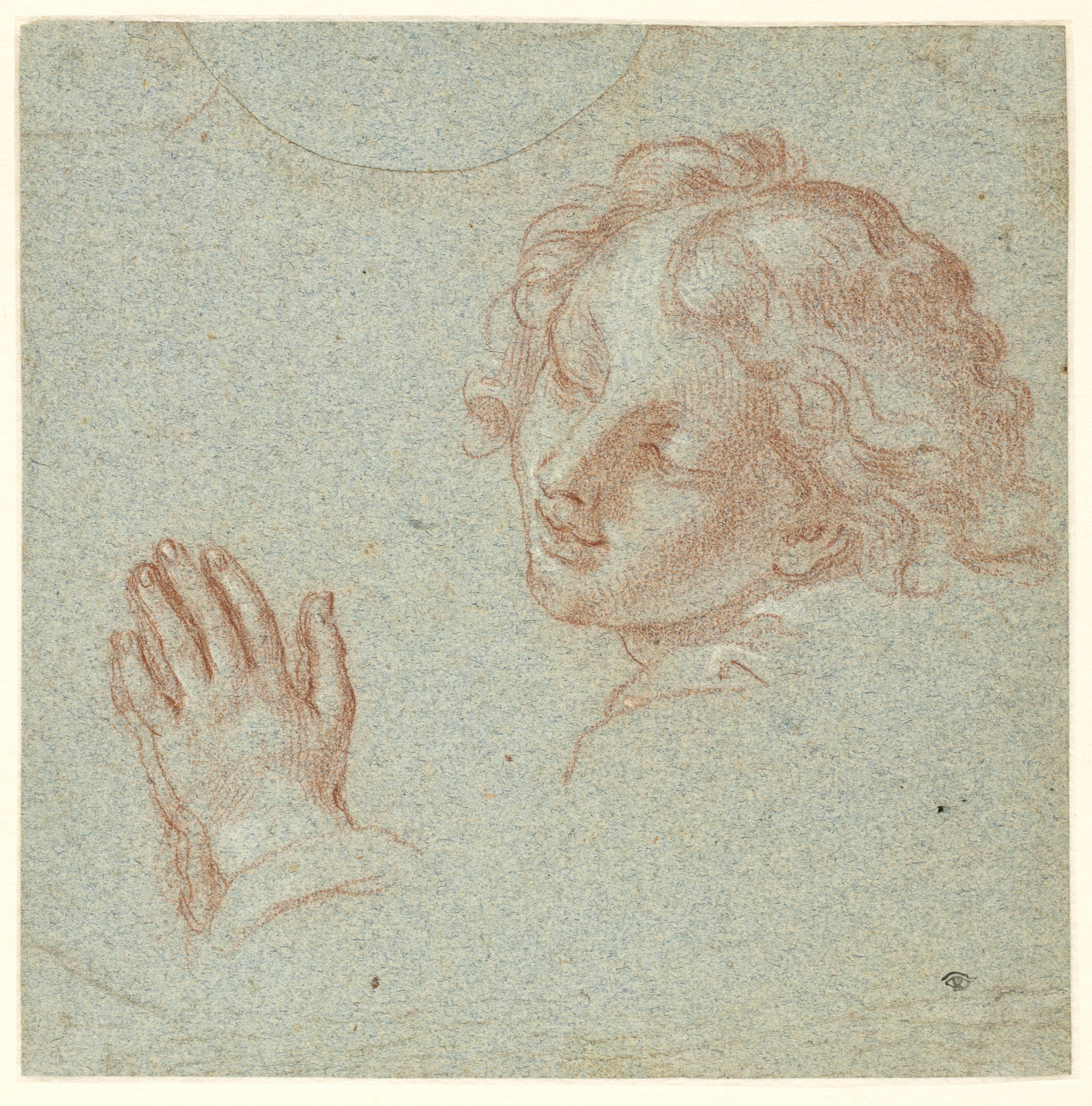 Head and hands of a praying youth