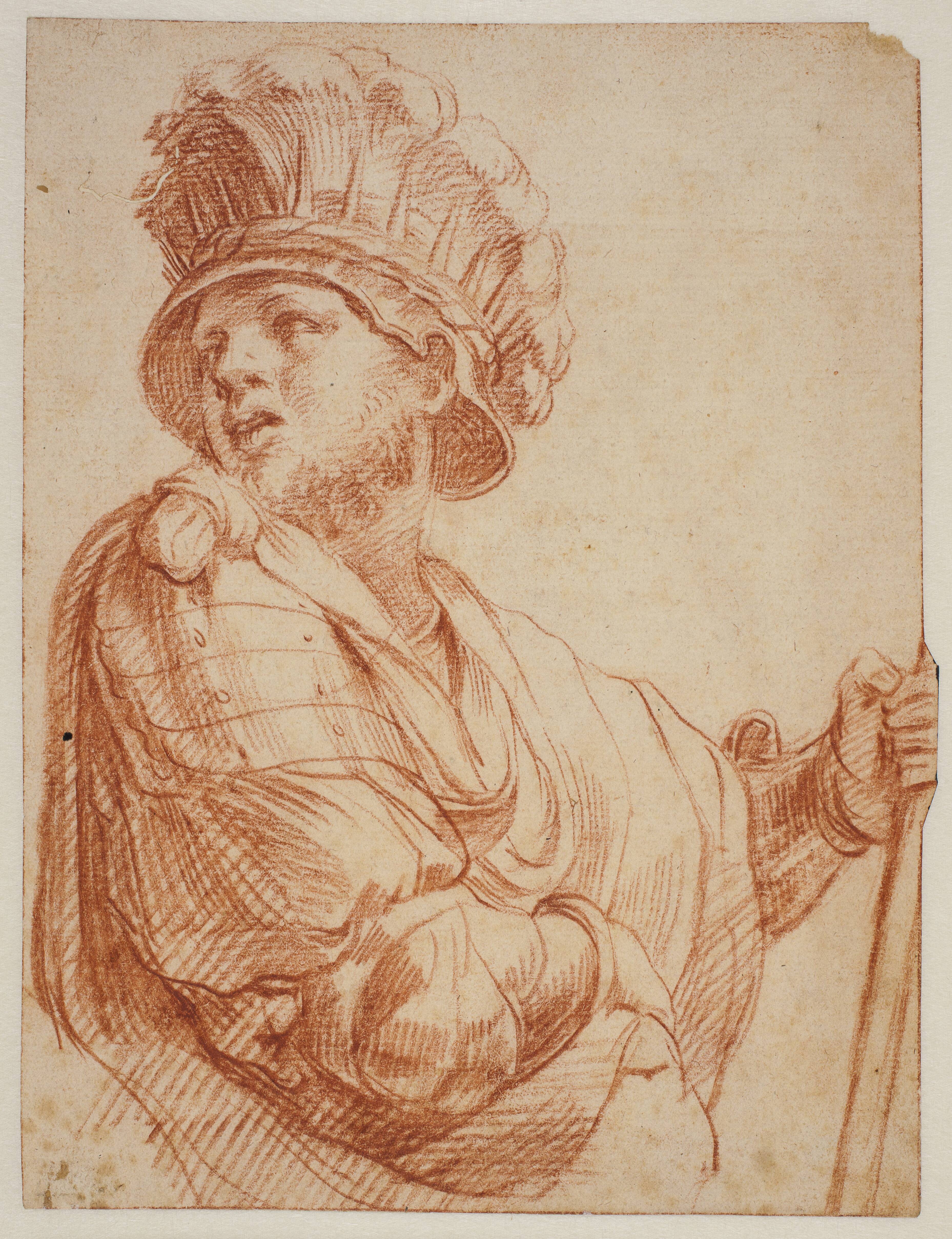 Soldier with plumed helmet, after Raphael