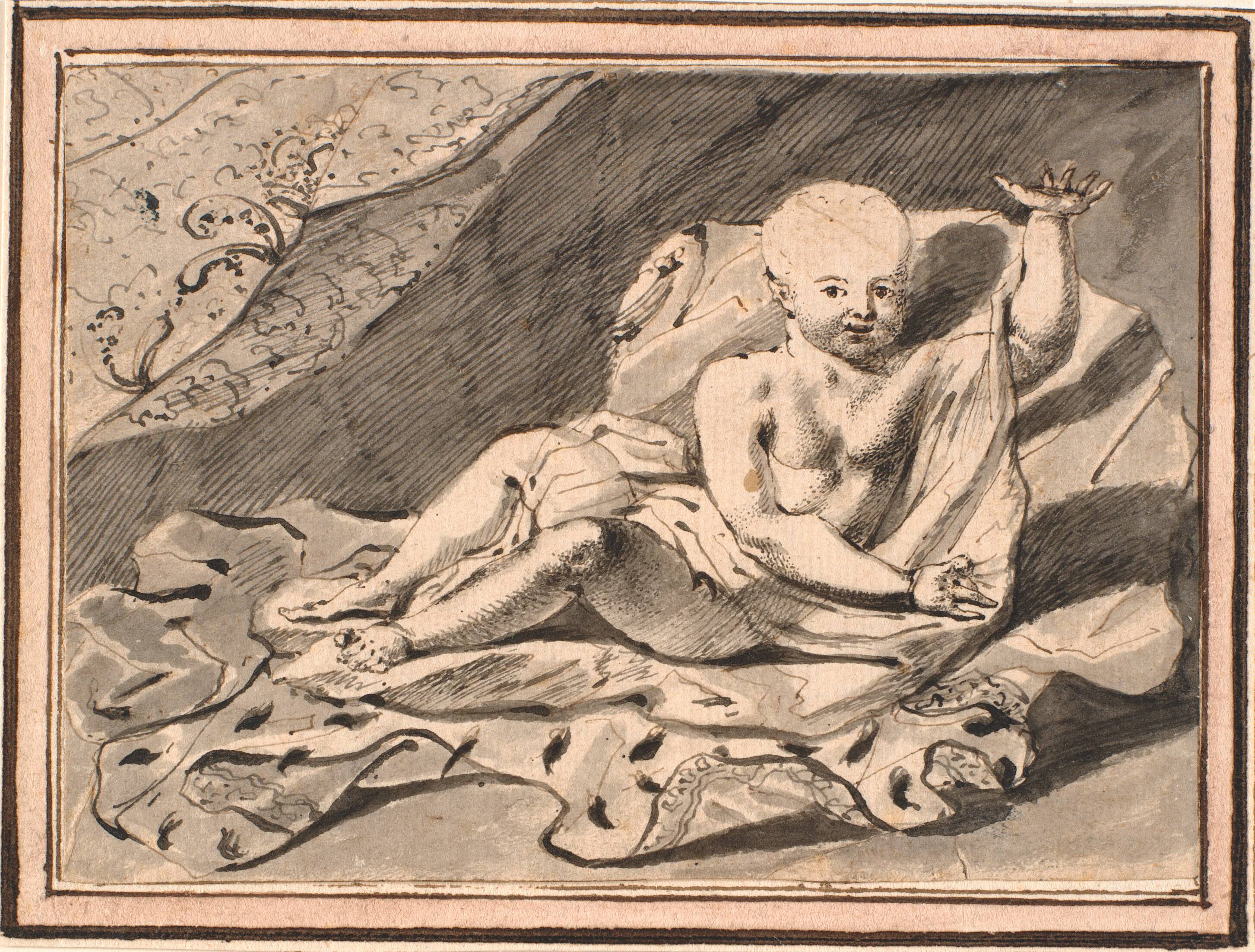 Putti, liggende på hermelinskåbe