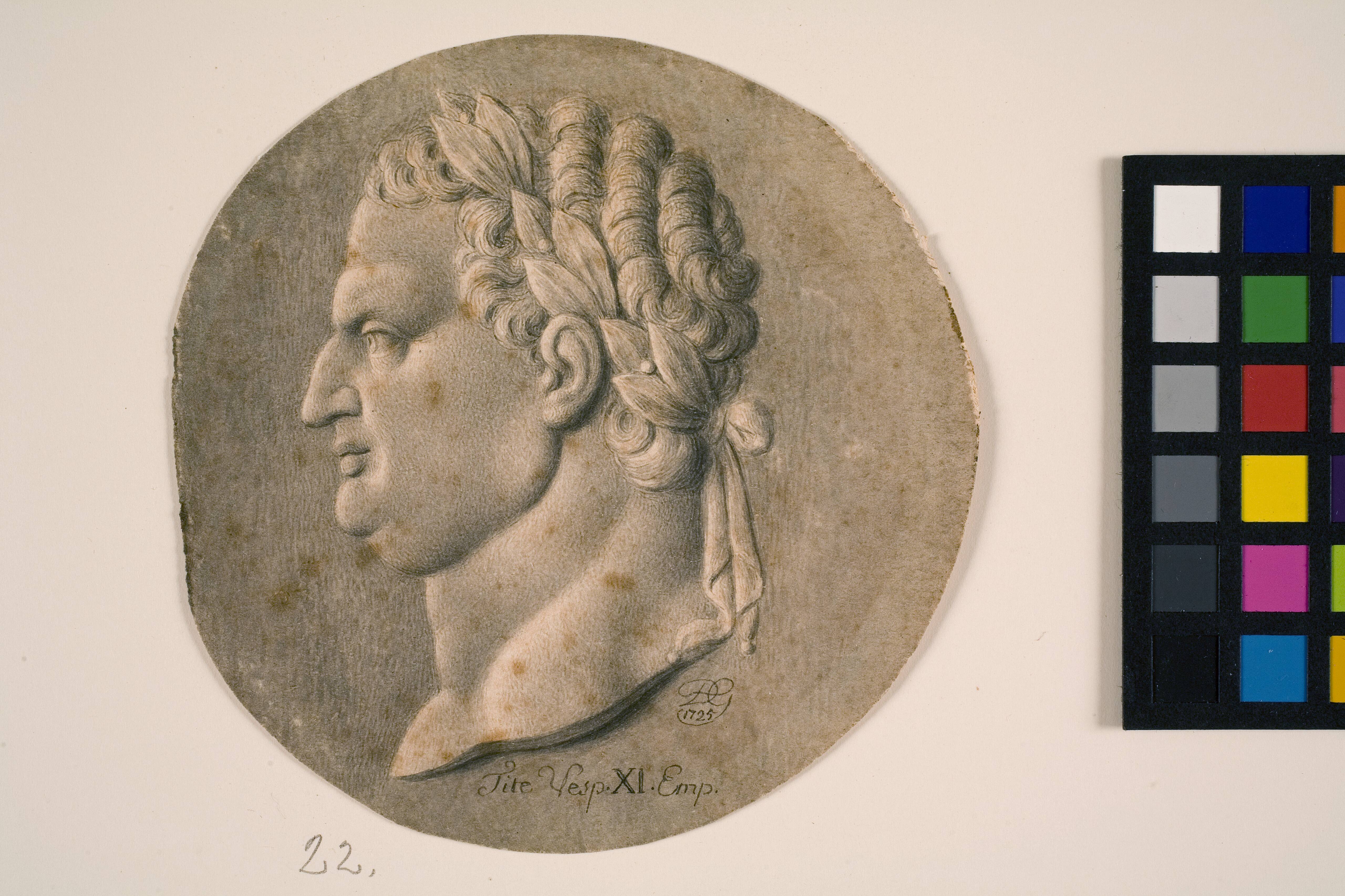 Portrætmedaillon af Titus Vespianus. Romersk kejser