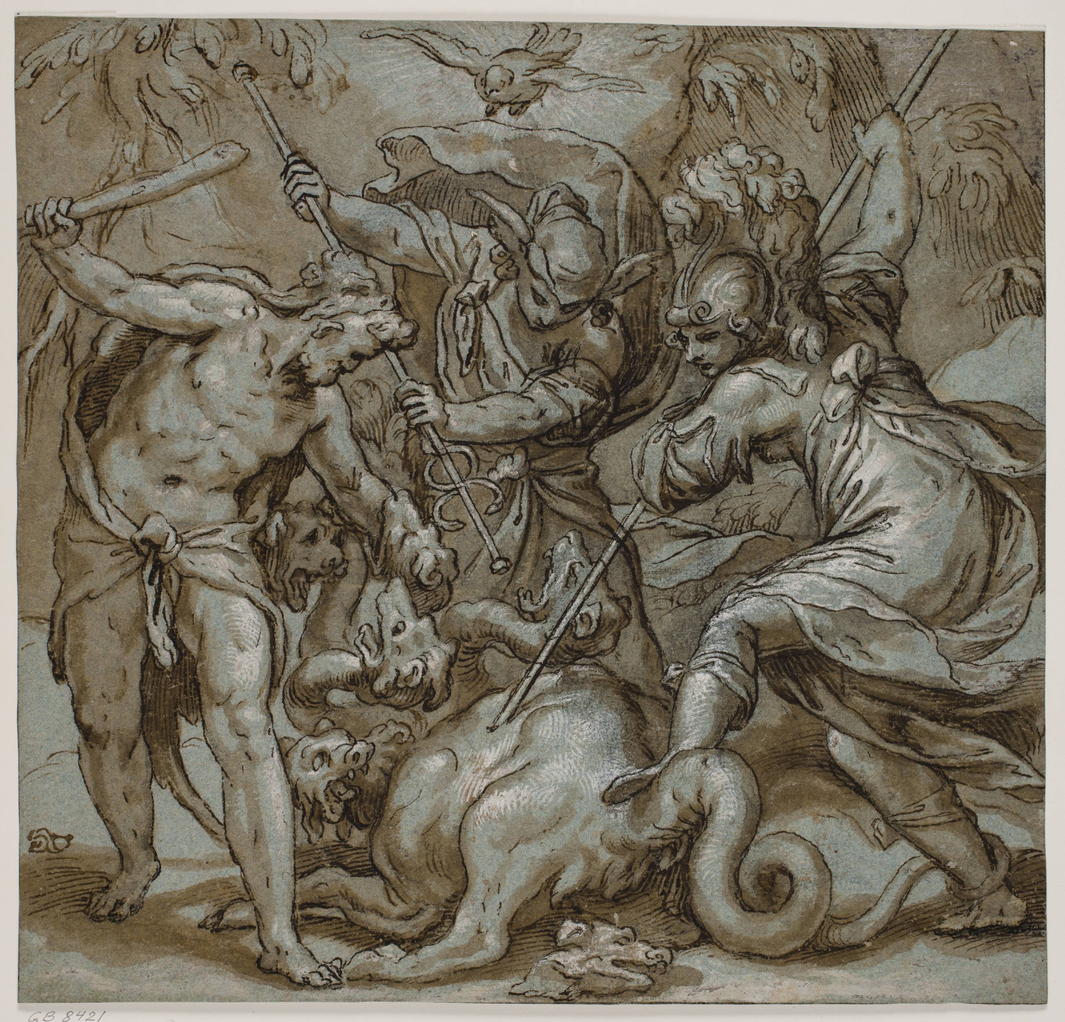 Hercules, Mercury and Minerva slaying the Hydra