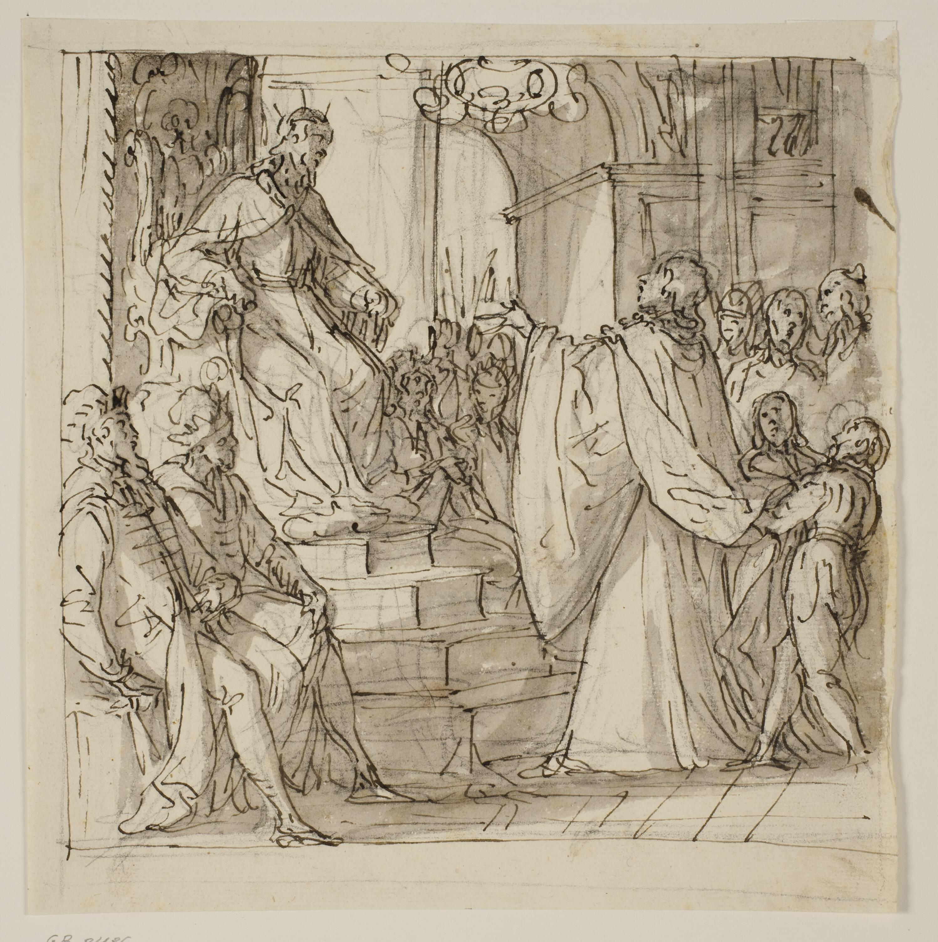 An ambassador of the Barbarigo family received in audience by a king. Study for a fresco in Villa Barbarigo, Noventa Vicentina