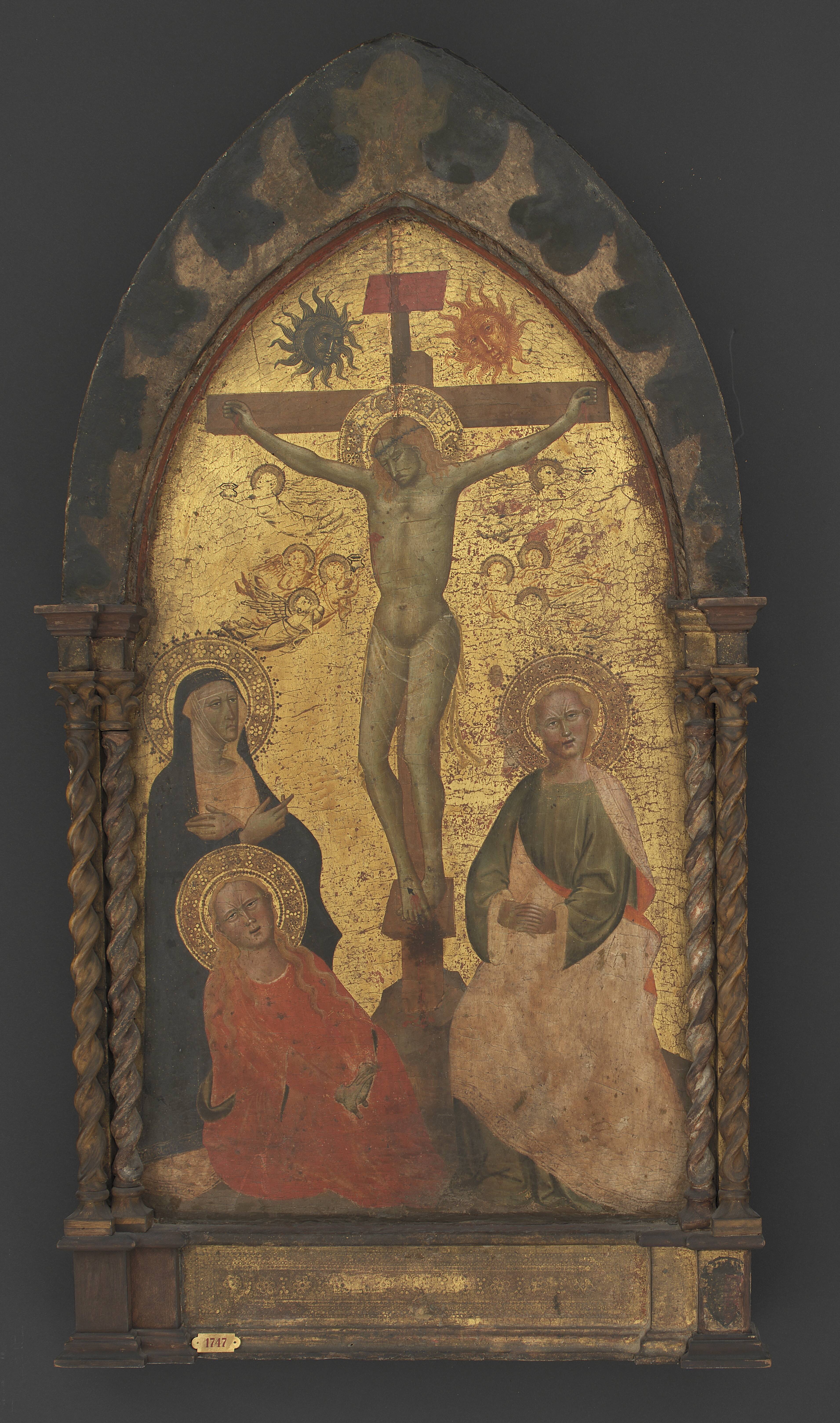 Christ on the Cross mourned by the Virgin Mary and Saints Mary Magdalene and John
