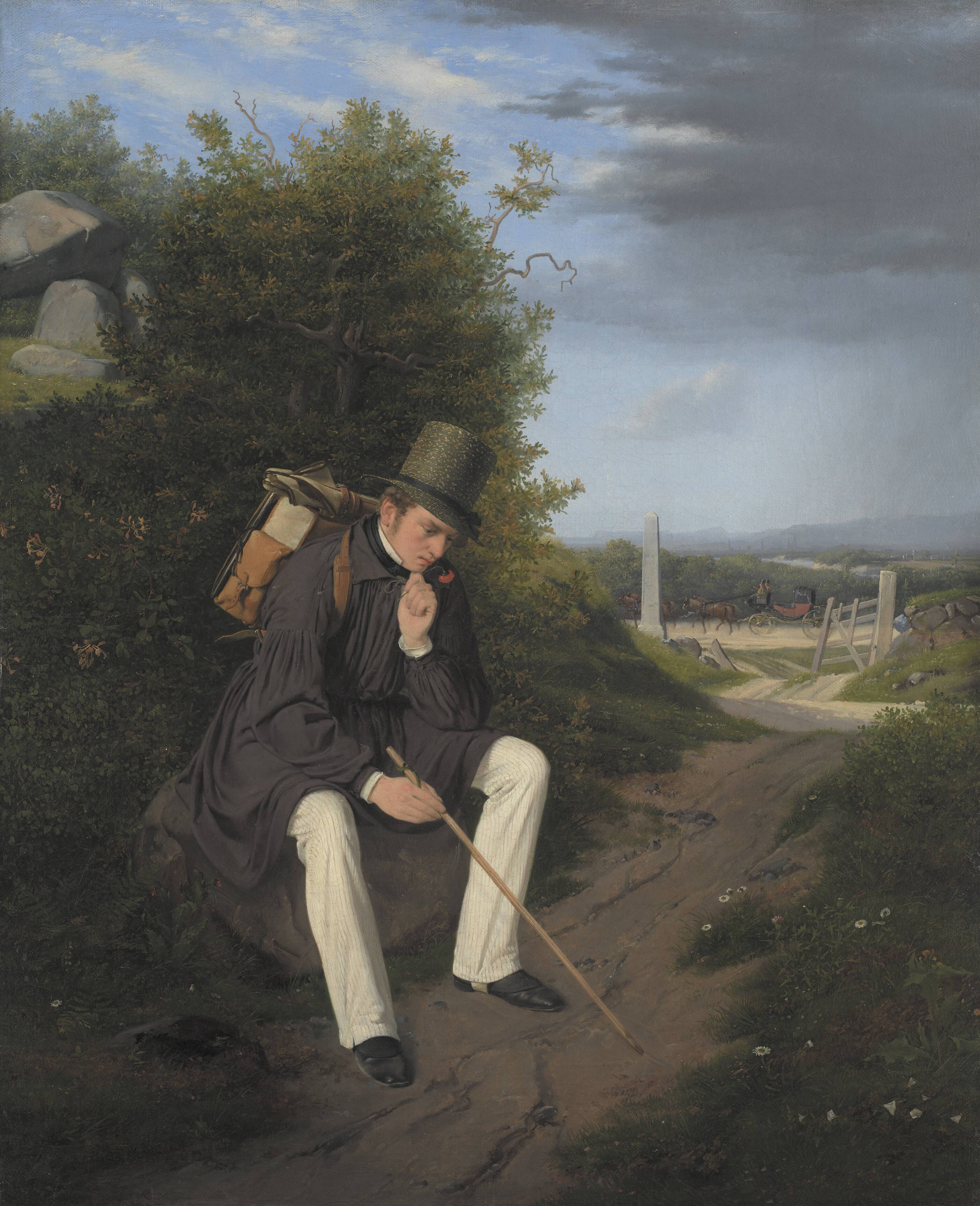 An Artist Resting by the Roadside