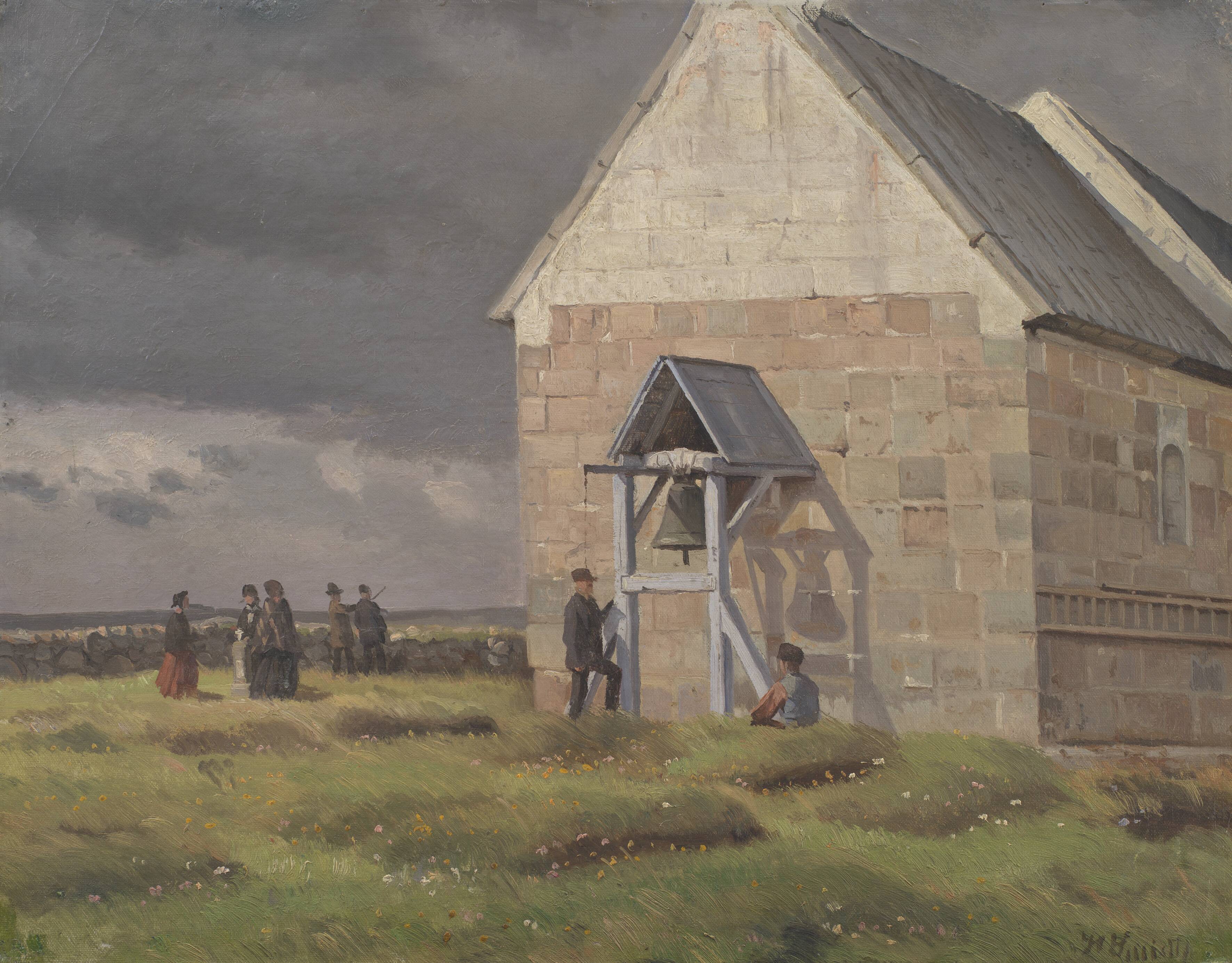 A Storm Brewing behind Nørre Vium Church, Jutland